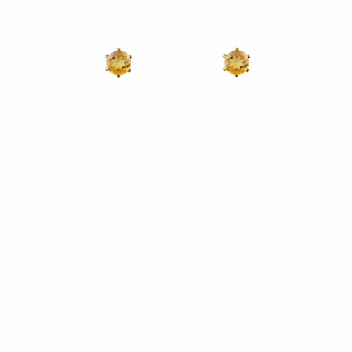 EVELYNE-M SOLITAIRE | Citrin (M) - Stud Earring - Gold