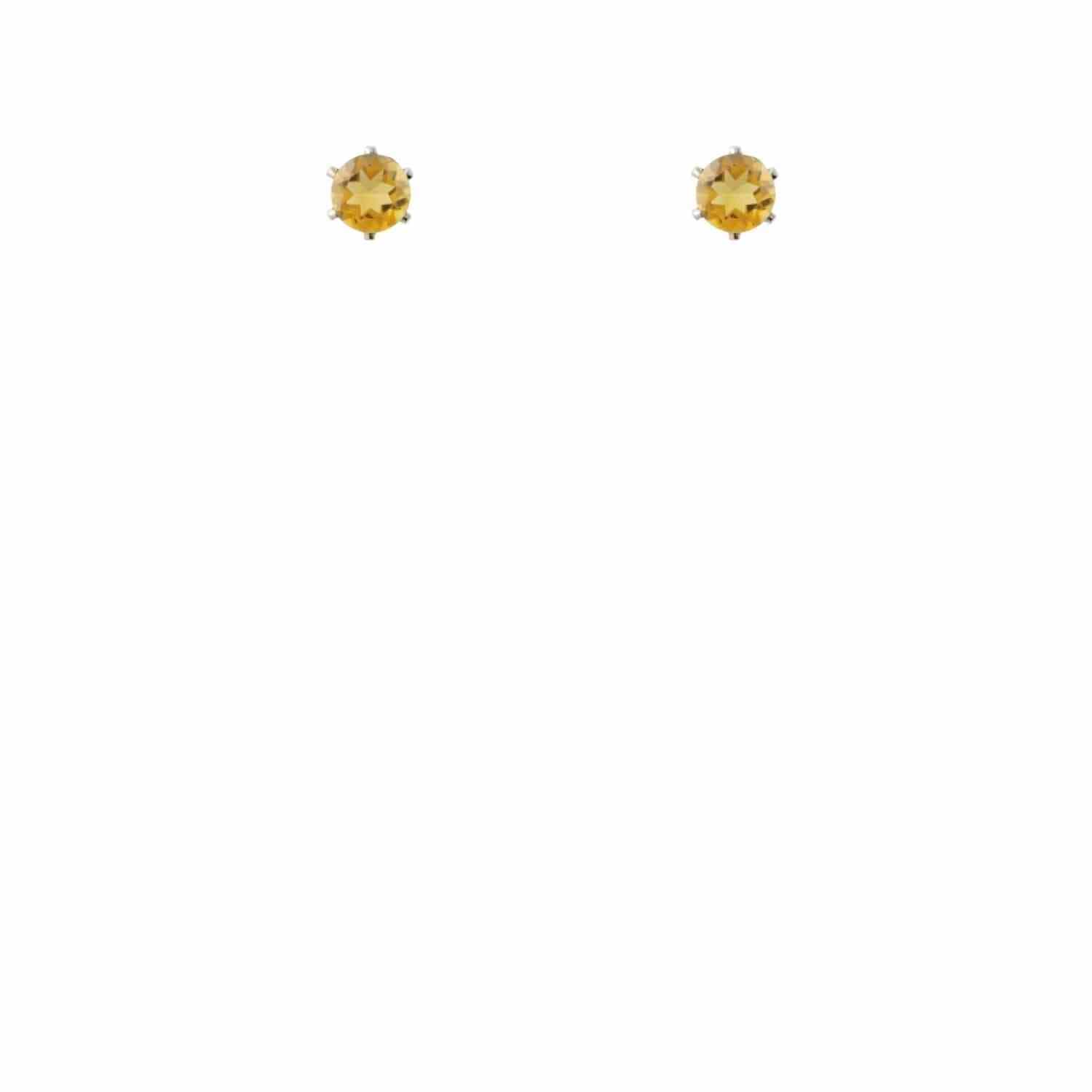 EVELYNE-M SOLITAIRE | Citrin (M) - Stud Earring - Silver