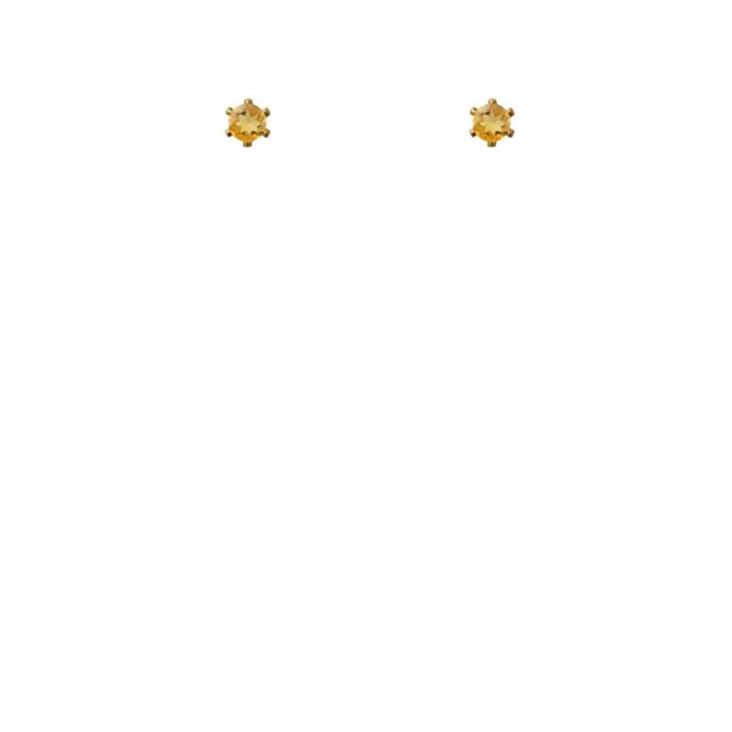 EVELYNE-M SOLITAIRE | Citrin (S) - Stud Earring - Gold