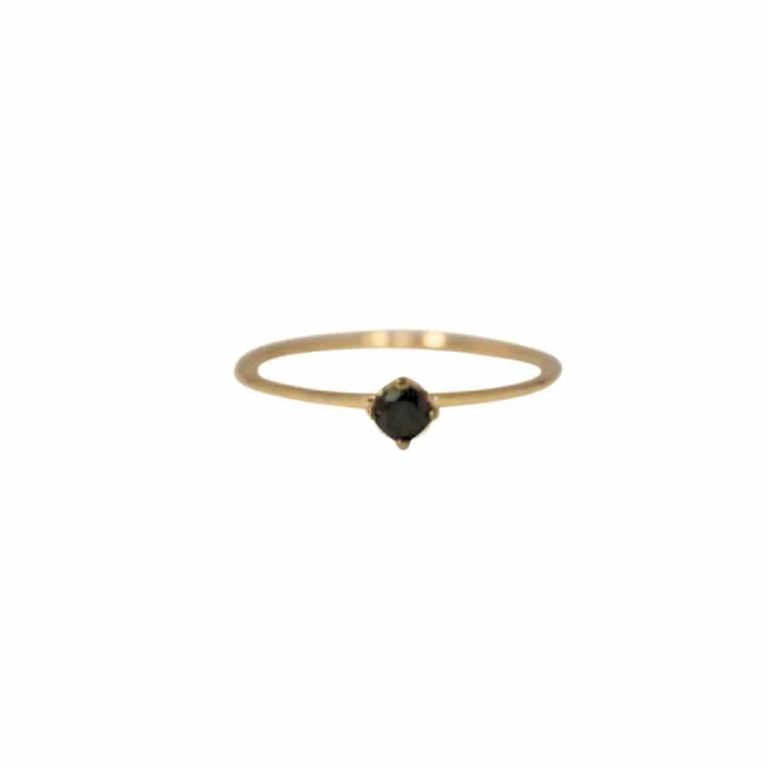 EVELYNE-M SOLITAIRE | Diamond Black (S) - Ring - 18 Karat Gold