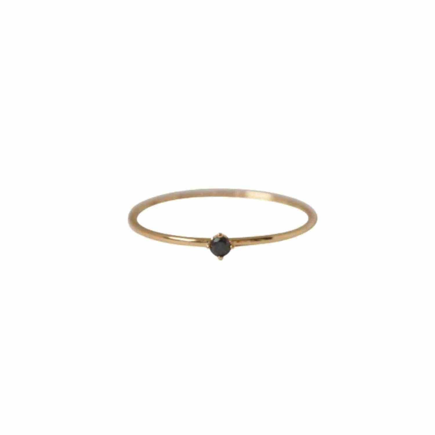 EVELYNE-M SOLITAIRE | Diamond Black (XS) - Ring - 18 Karat Gold