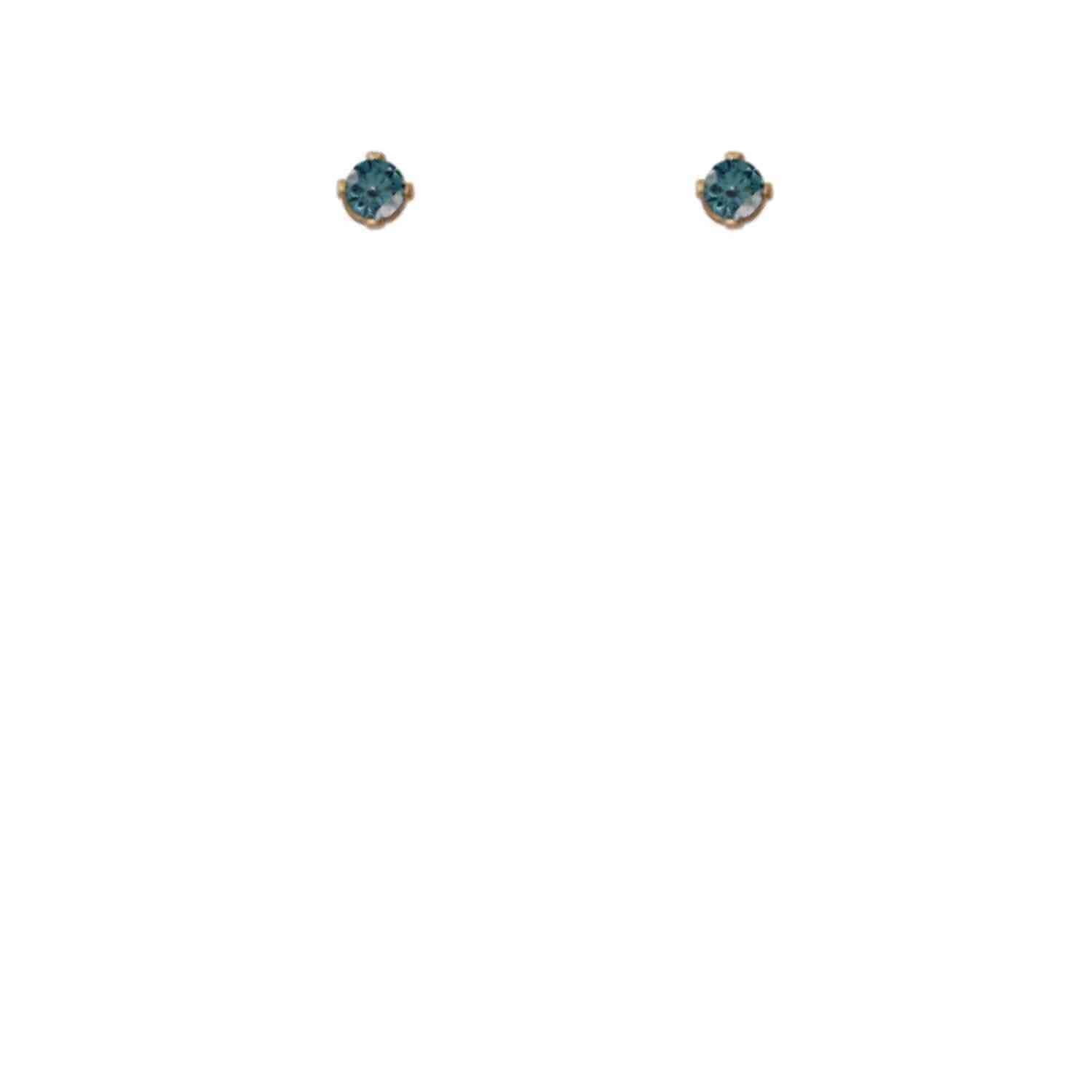 EVELYNE-M SOLITAIRE | Diamond Blue (XS) - Stud Earring - 18 Karat Gold