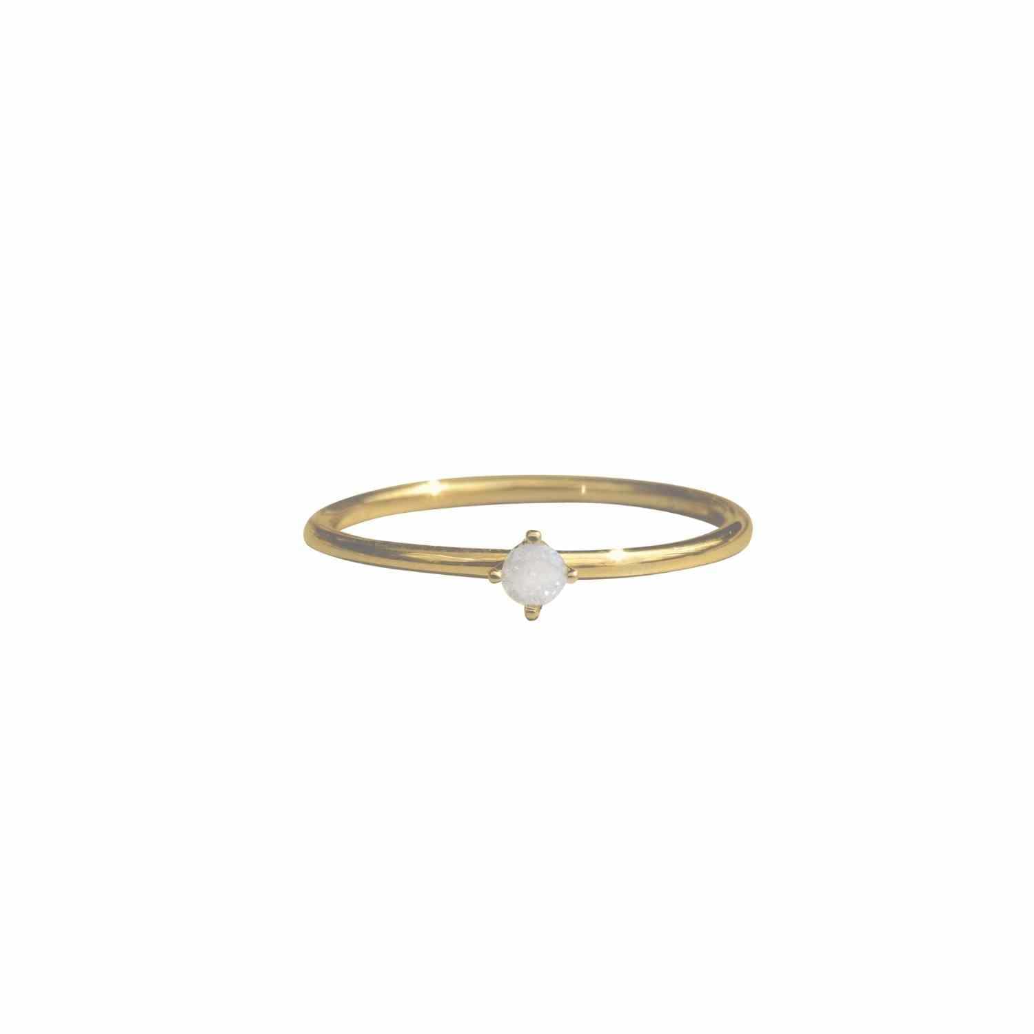 EVELYNE-M SOLITAIRE | Diamond Milky White (S) - Ring - 18 Karat Gold (LIMITED EDITION)