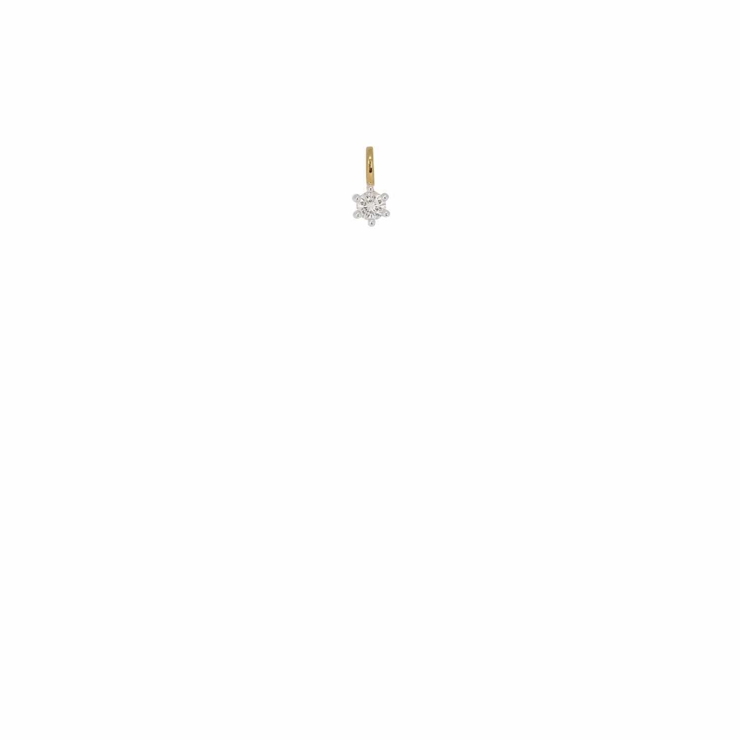 EVELYNE-M Pendant SOLITAIRE | Diamond White (0.10ct) - Pendant - 18 Karat Gold Tow Tone