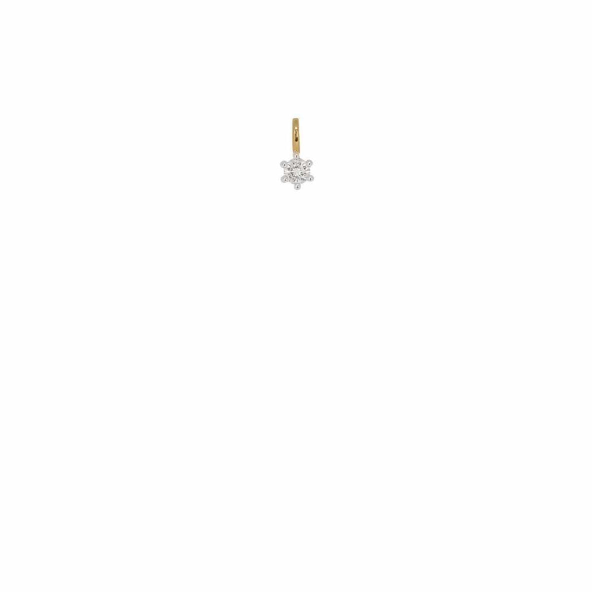 EVELYNE-M Pendant SOLITAIRE | Diamond White (0.15ct) - Pendant - 18 Karat Gold Tow Tone