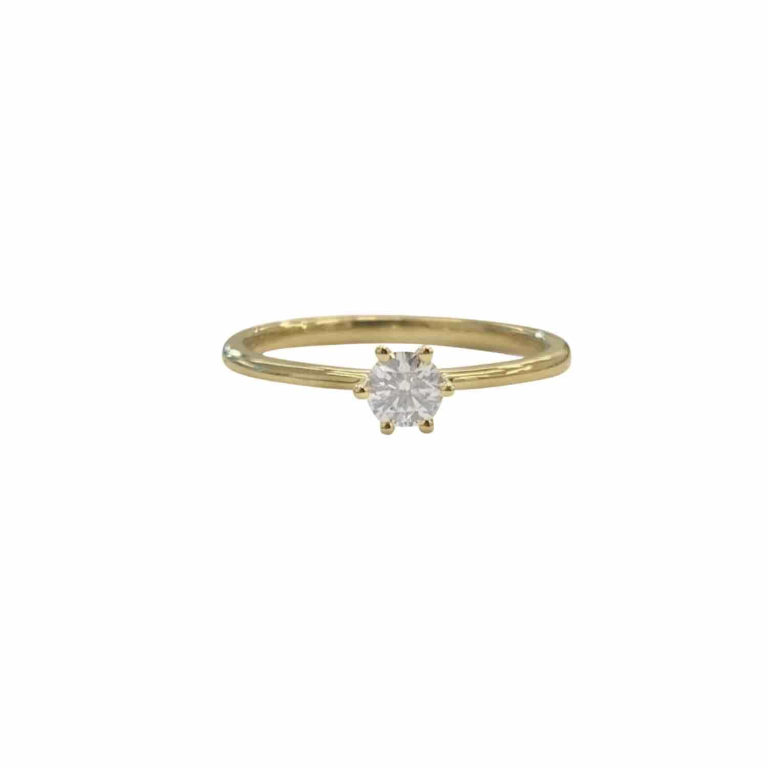 EVELYNE-M SOLITAIRE | Diamond White (4) - Ring - 18 Karat Gold