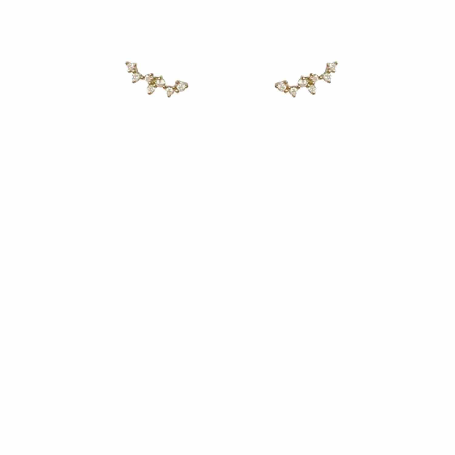 EVELYNE-M SOLITAIRE | Diamond White Curva - Stud Earring - 18 Karat Gold