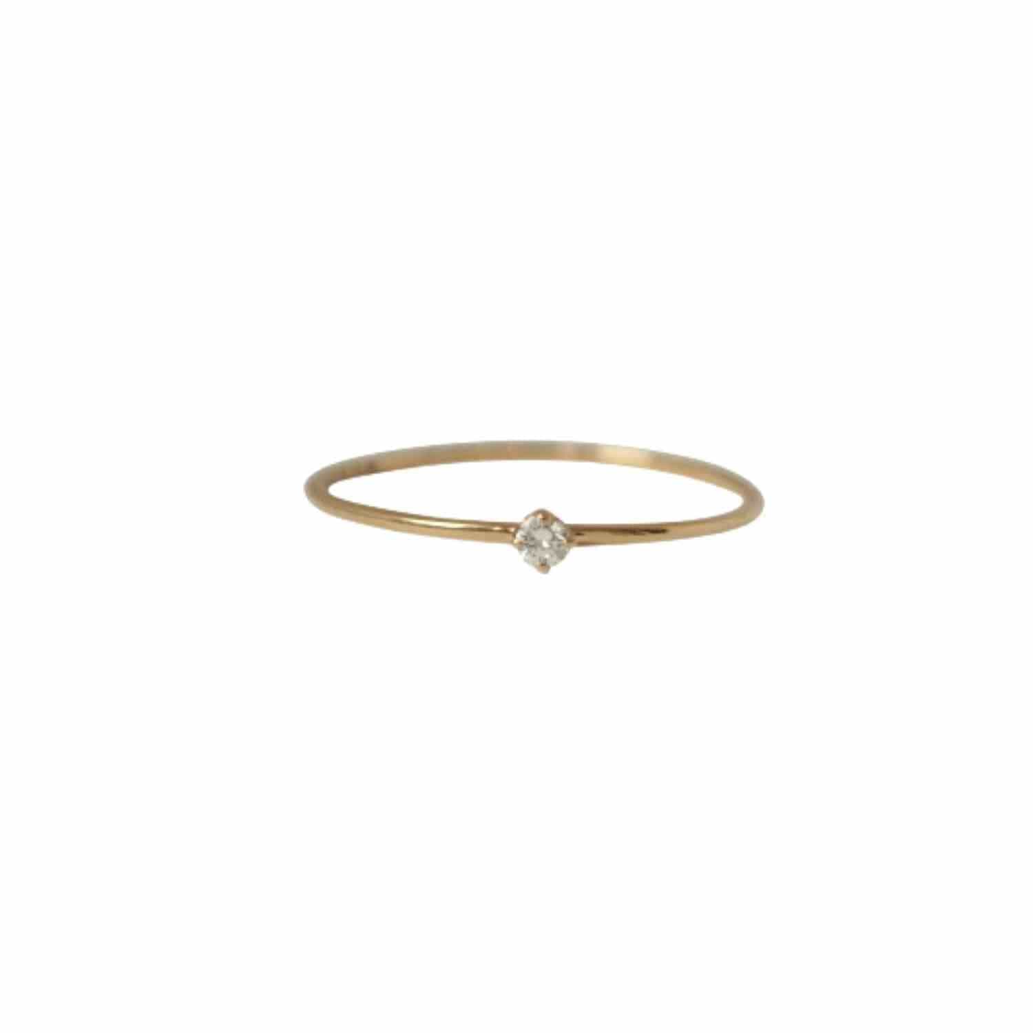 EVELYNE-M SOLITAIRE | Diamond White (XS) - Ring - 18 Karat Gold