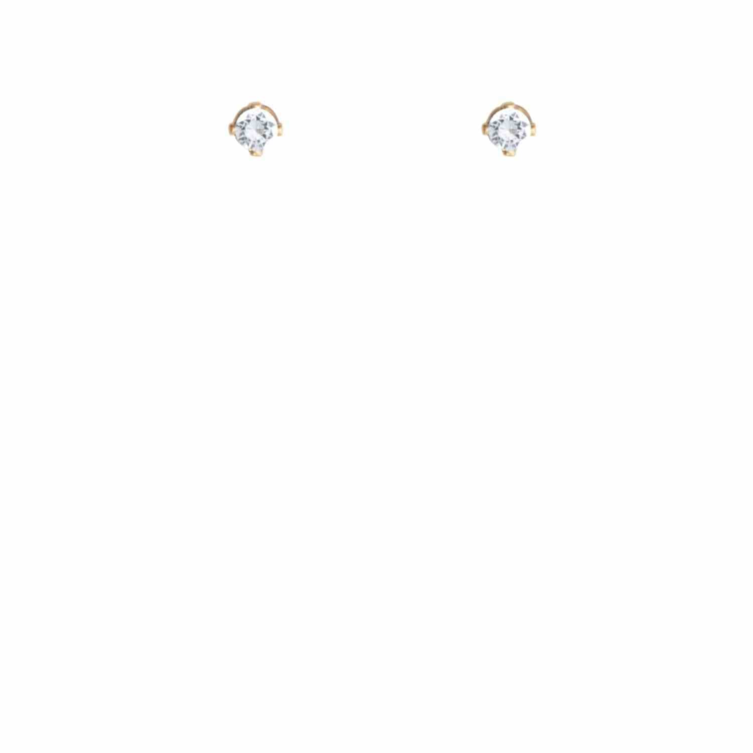 EVELYNE-M SOLITAIRE | Diamond White (XS) - Stud Earring - 18 Karat Gold