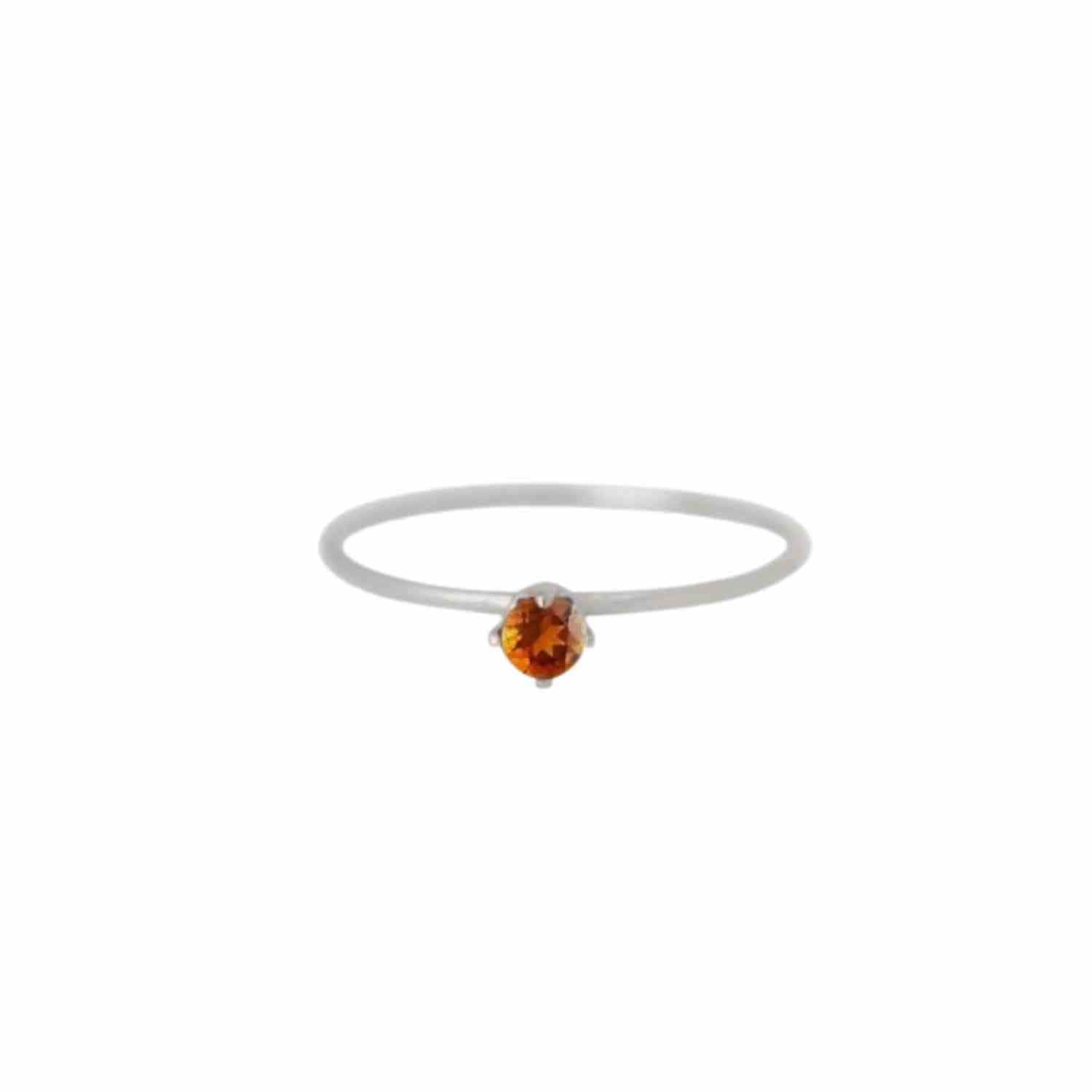 EVELYNE-M SOLITAIRE | Fire Citrin (S) - Ring - Silver