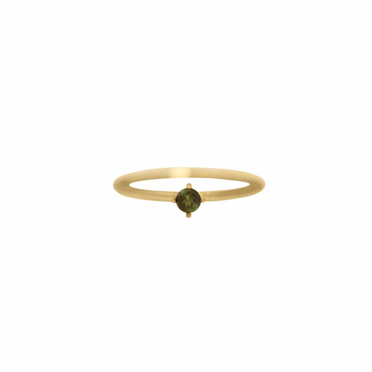 EVELYNE-M SOLITAIRE | Forest Green Tourmaline (S) - Ring - 18 Karat Gold