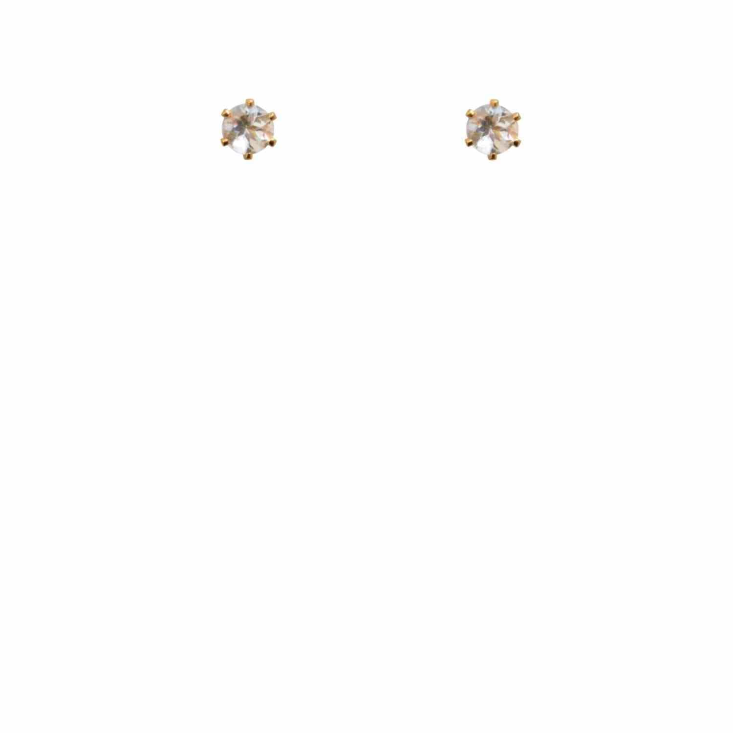 EVELYNE-M SOLITAIRE | Morganite (M) - Stud Earring - Gold