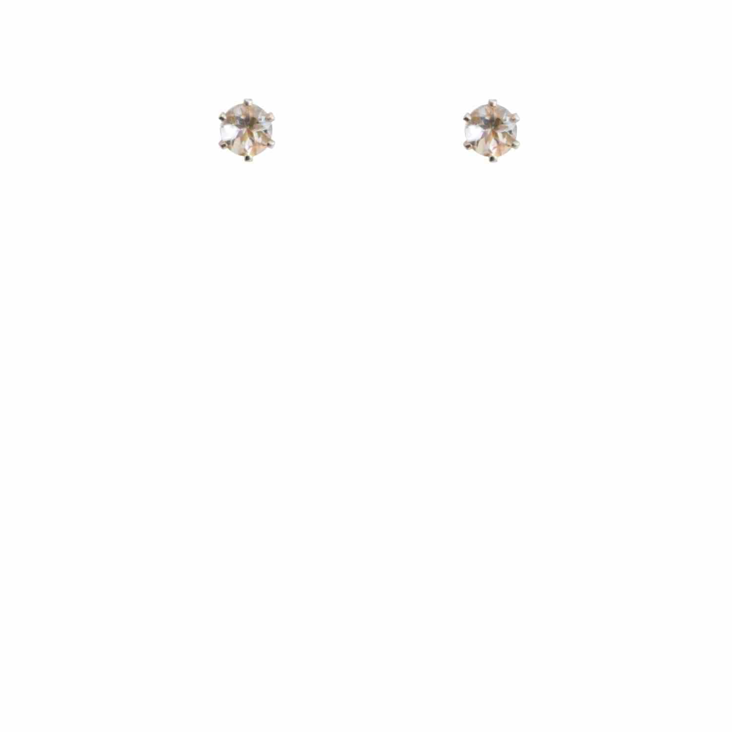 EVELYNE-M SOLITAIRE | Morganite (M) - Stud Earring - Silver