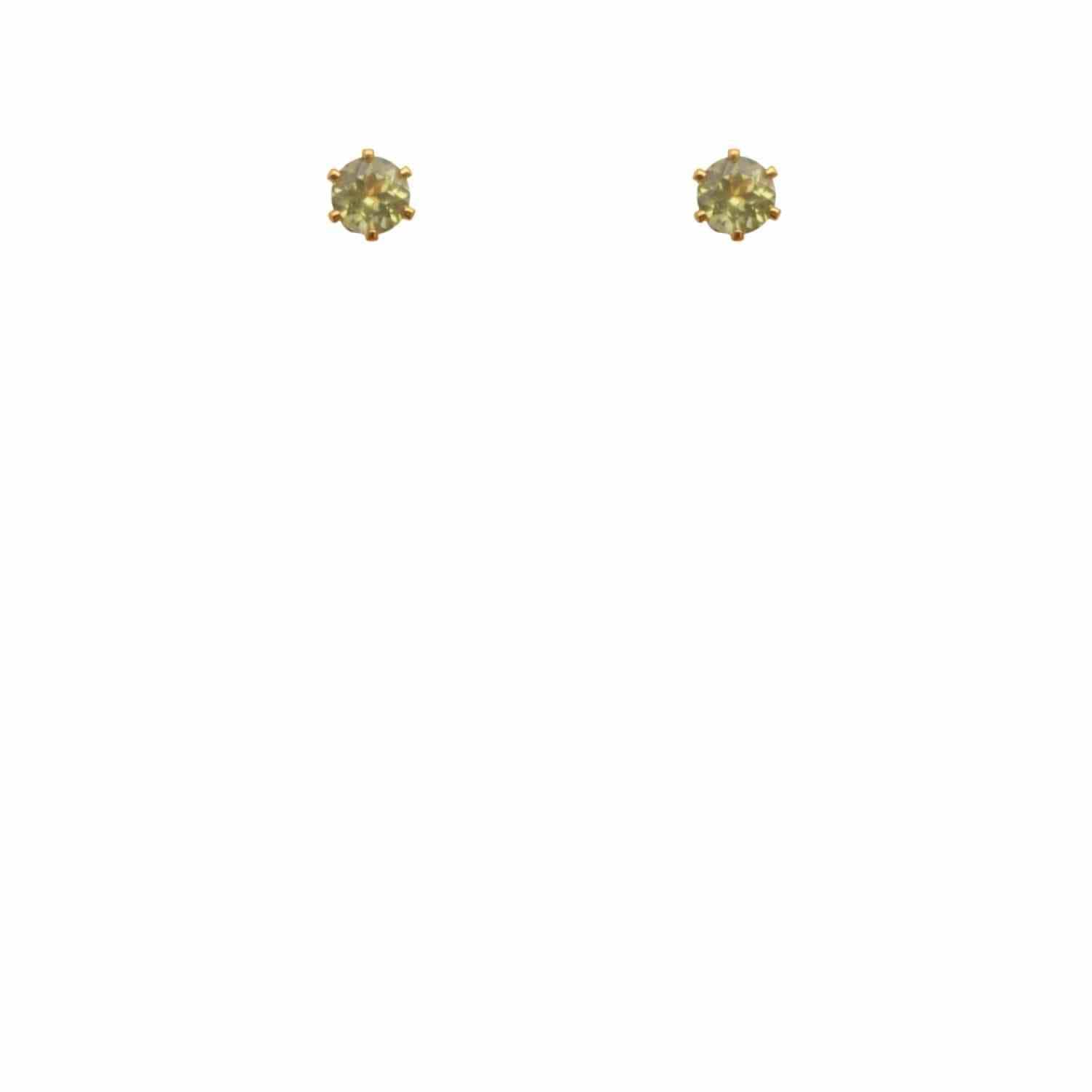 EVELYNE-M SOLITAIRE | Peridot (M) - Stud Earring - Gold