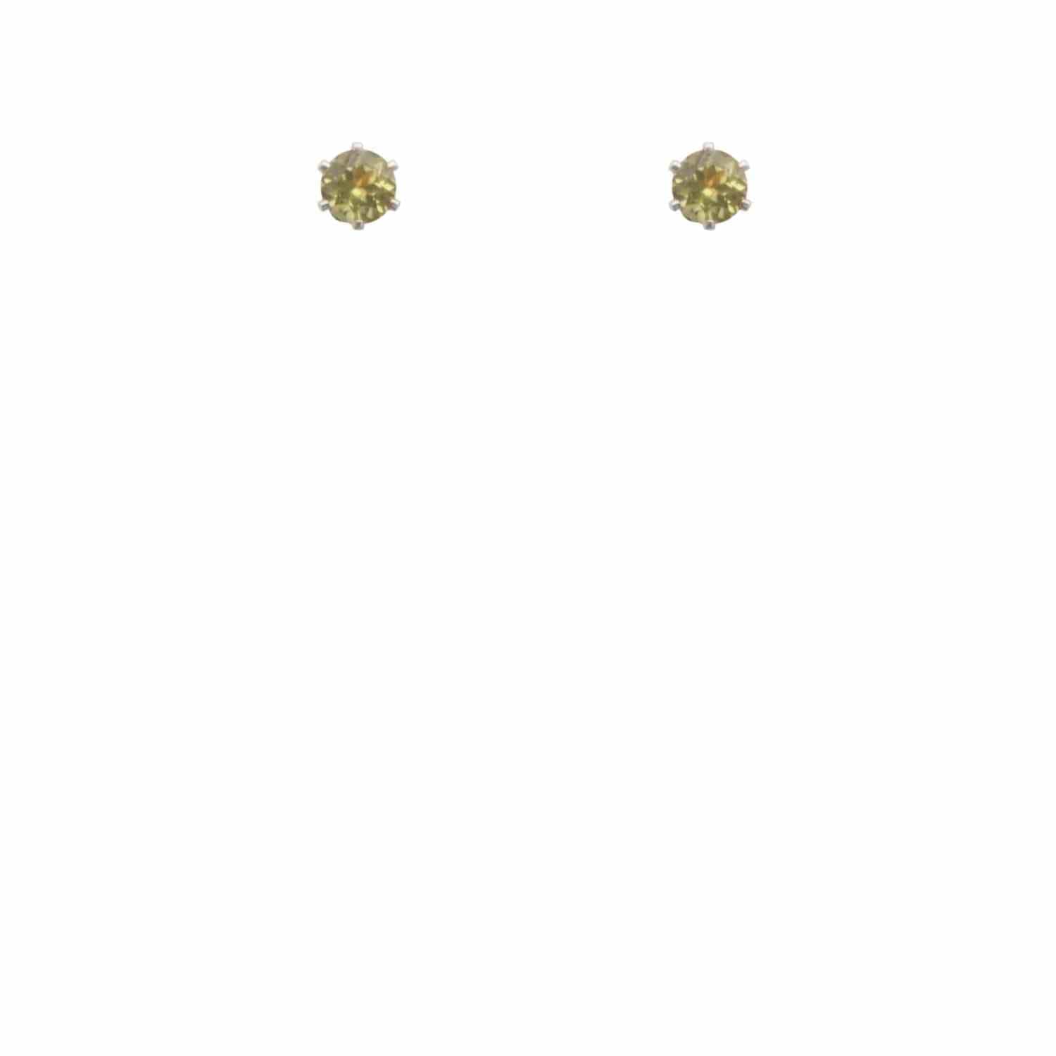 EVELYNE-M SOLITAIRE | Peridot (M) - Stud Earring - Silver