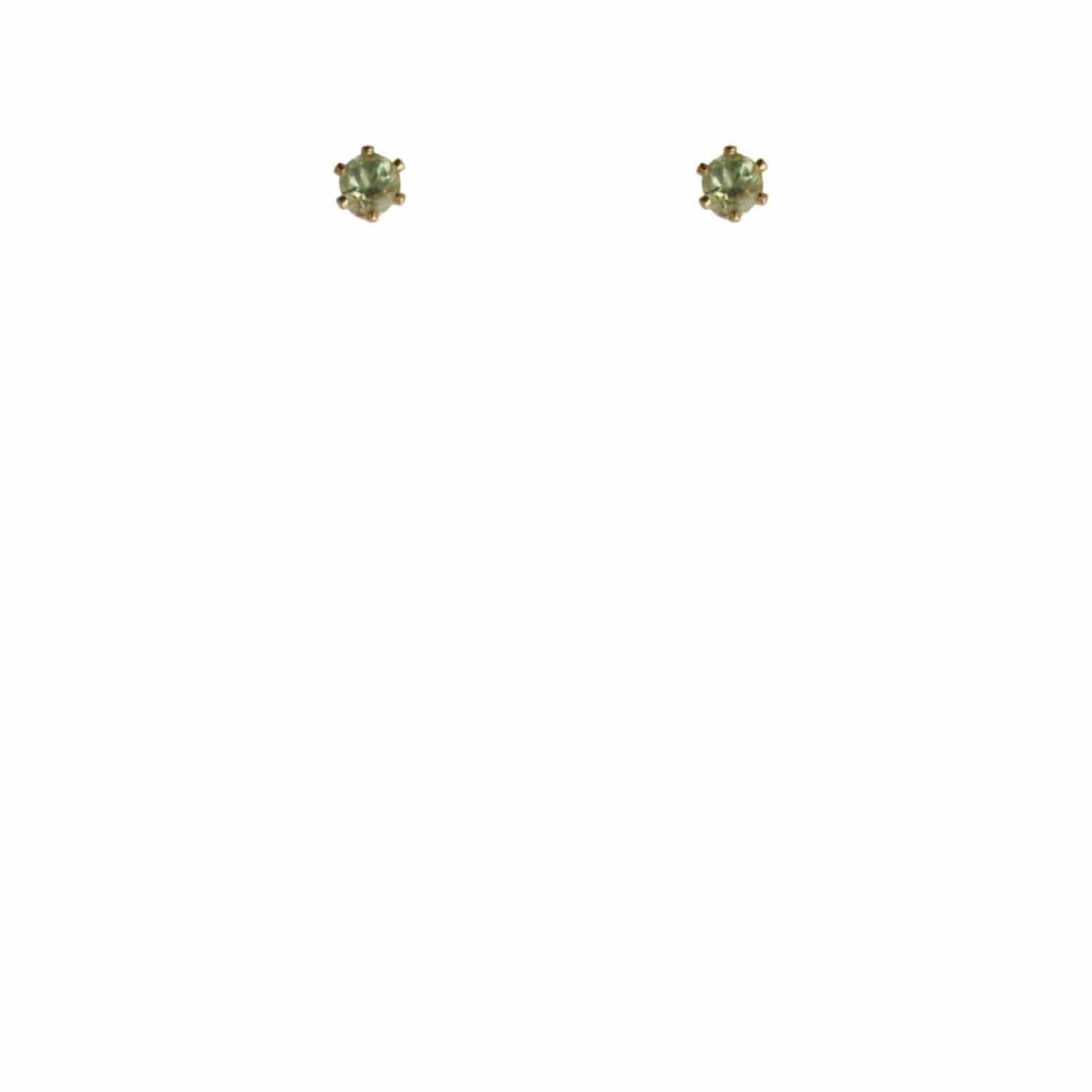 EVELYNE-M SOLITAIRE | Peridot (S) - Stud Earring - Gold