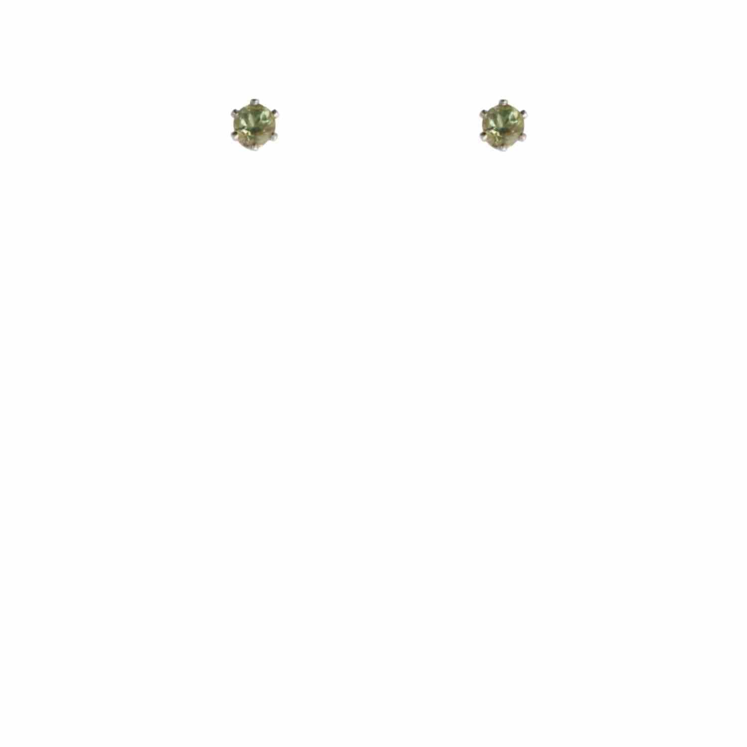 EVELYNE-M SOLITAIRE | Peridot (S) - Stud Earring - Silver