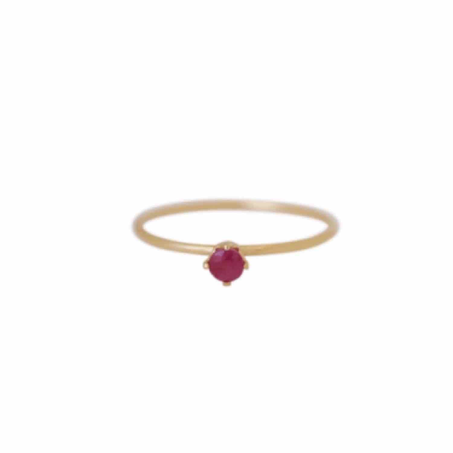 EVELYNE-M SOLITAIRE | Ruby (S) - Ring - Gold