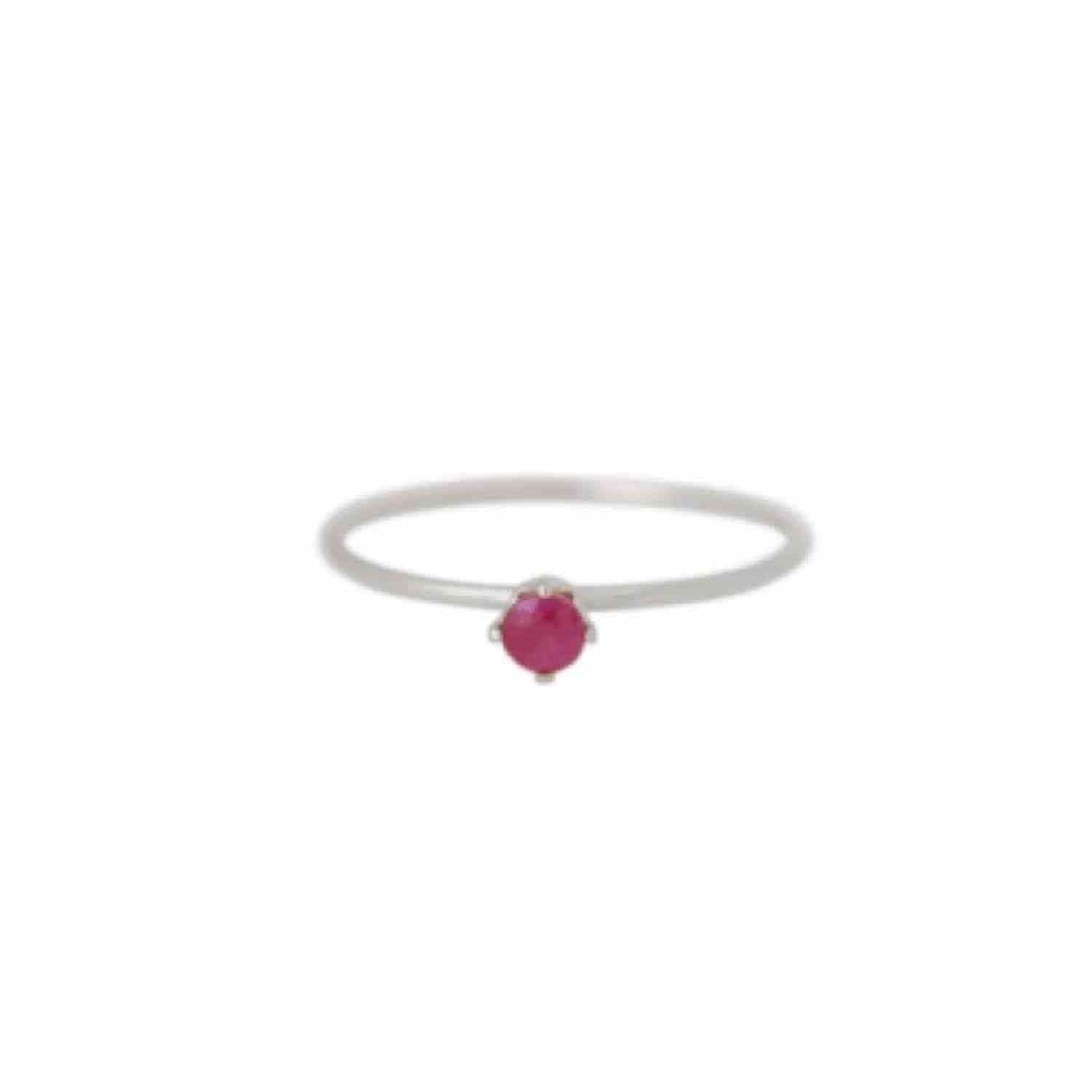 EVELYNE-M SOLITAIRE | Ruby (S) - Ring - Silver