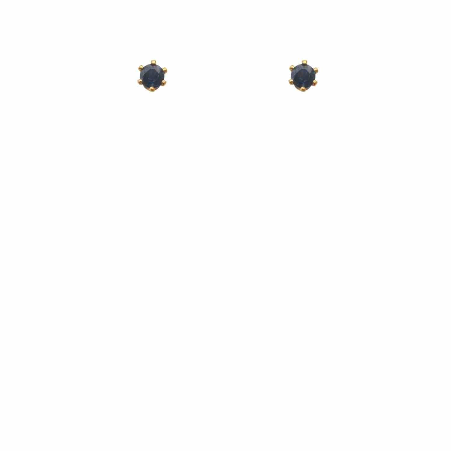 EVELYNE-M SOLITAIRE | Sapphire (S) - Stud Earring - Gold