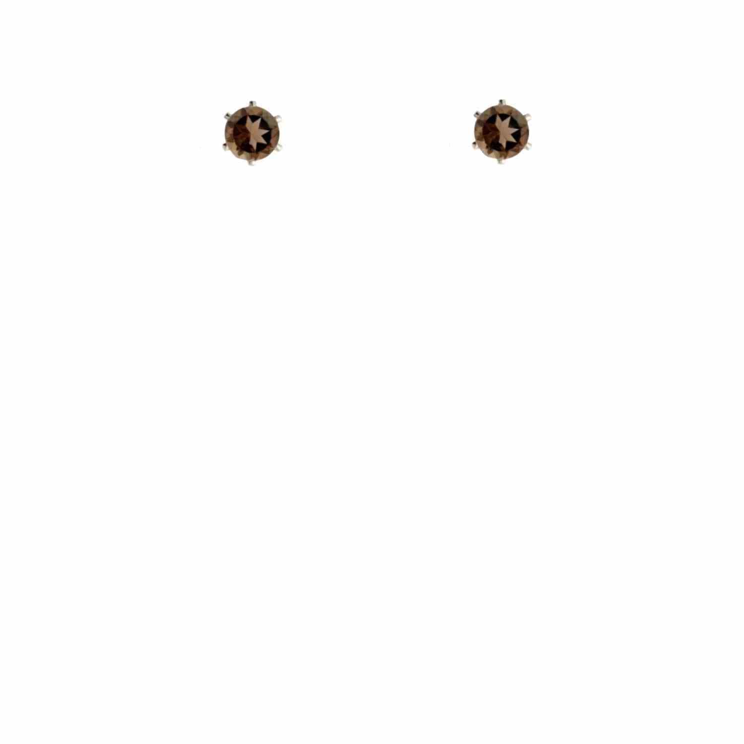 EVELYNE-M SOLITAIRE | Smoky (M) - Stud Earring - Silver