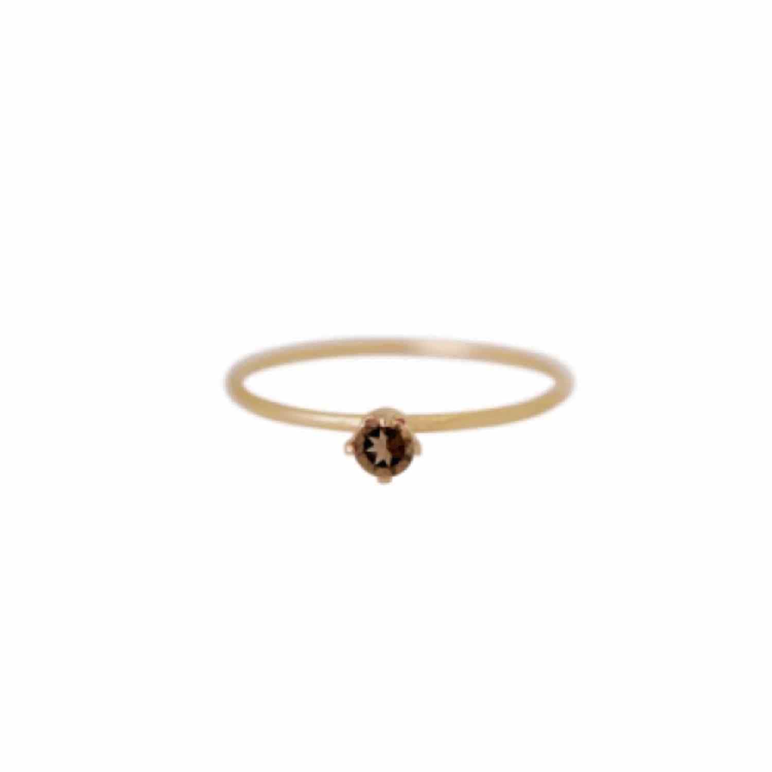 EVELYNE-M SOLITAIRE | Smoky (S) - Ring - Gold