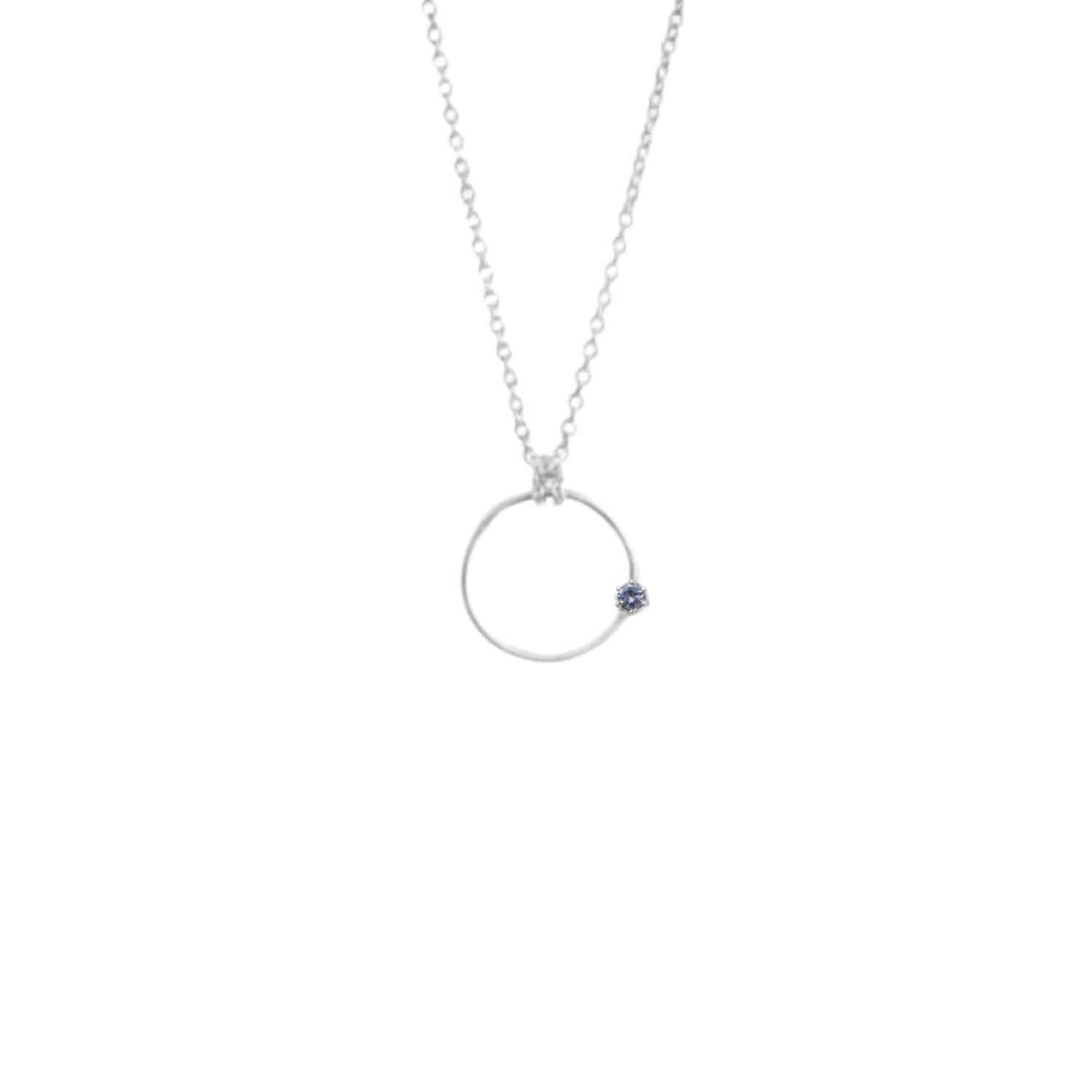 EVELYNE-M SOLITAIRE | Tanzanite Orbit - Necklace - Silver