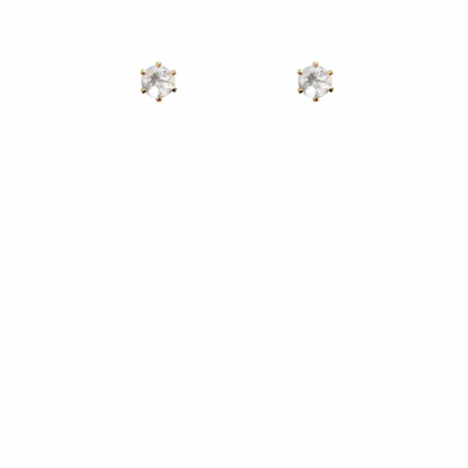 EVELYNE-M SOLITAIRE | White Topaz (M) - Stud Earring - Gold