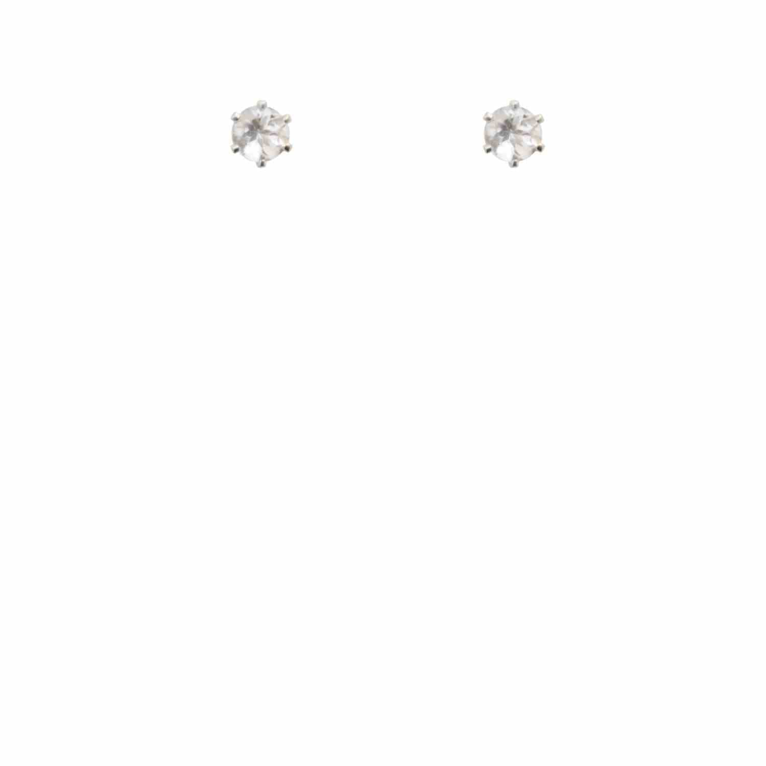 EVELYNE-M SOLITAIRE | White Topaz (M) - Stud Earring - Silver