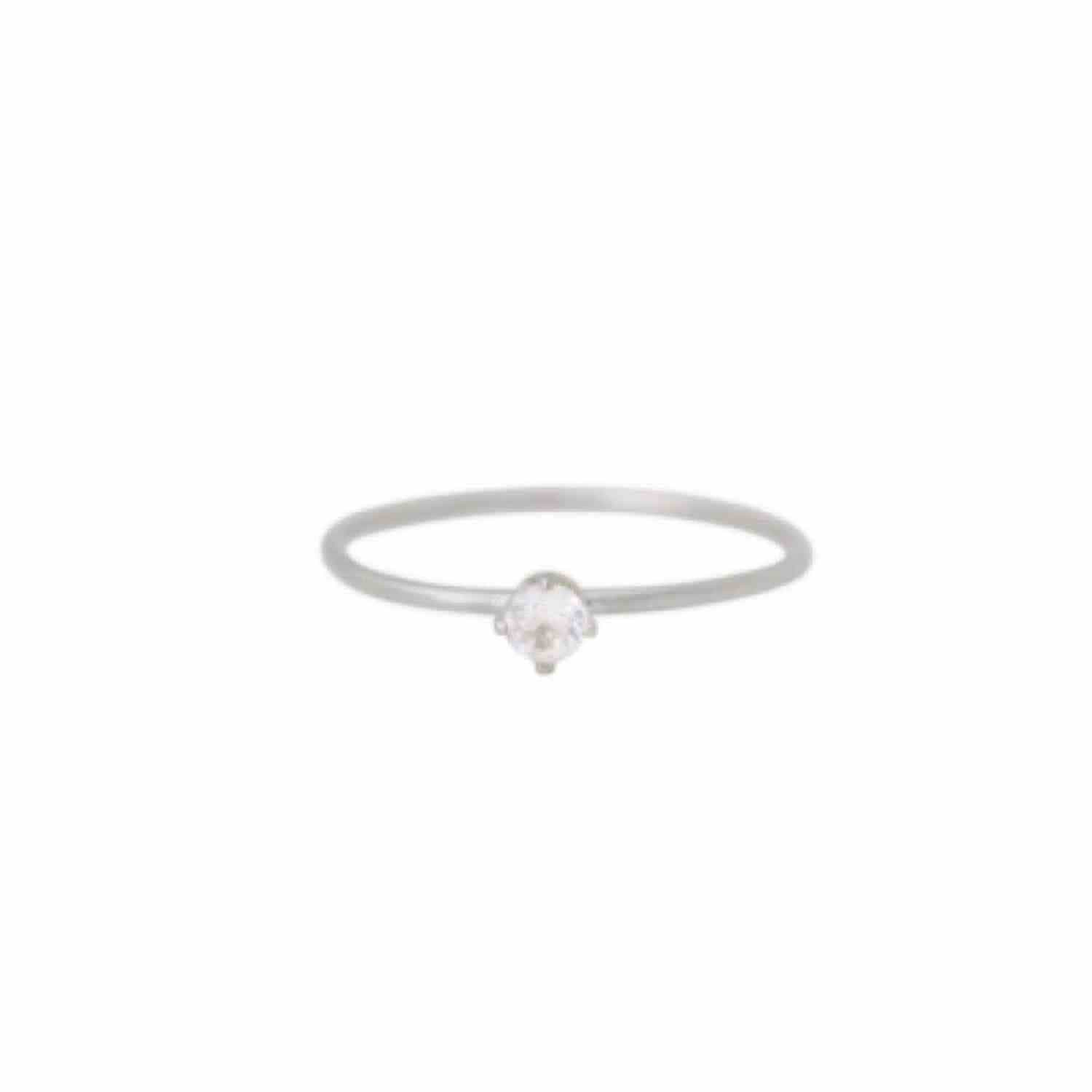 EVELYNE-M SOLITAIRE | White Topaz (S) - Ring - Silver