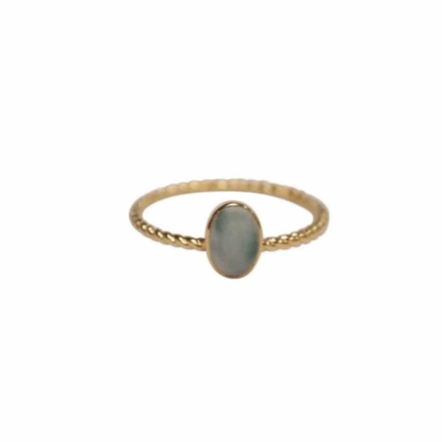 EVELYNE-M SOPHIE | Ellipse Twist Larimar - Ring - Gold