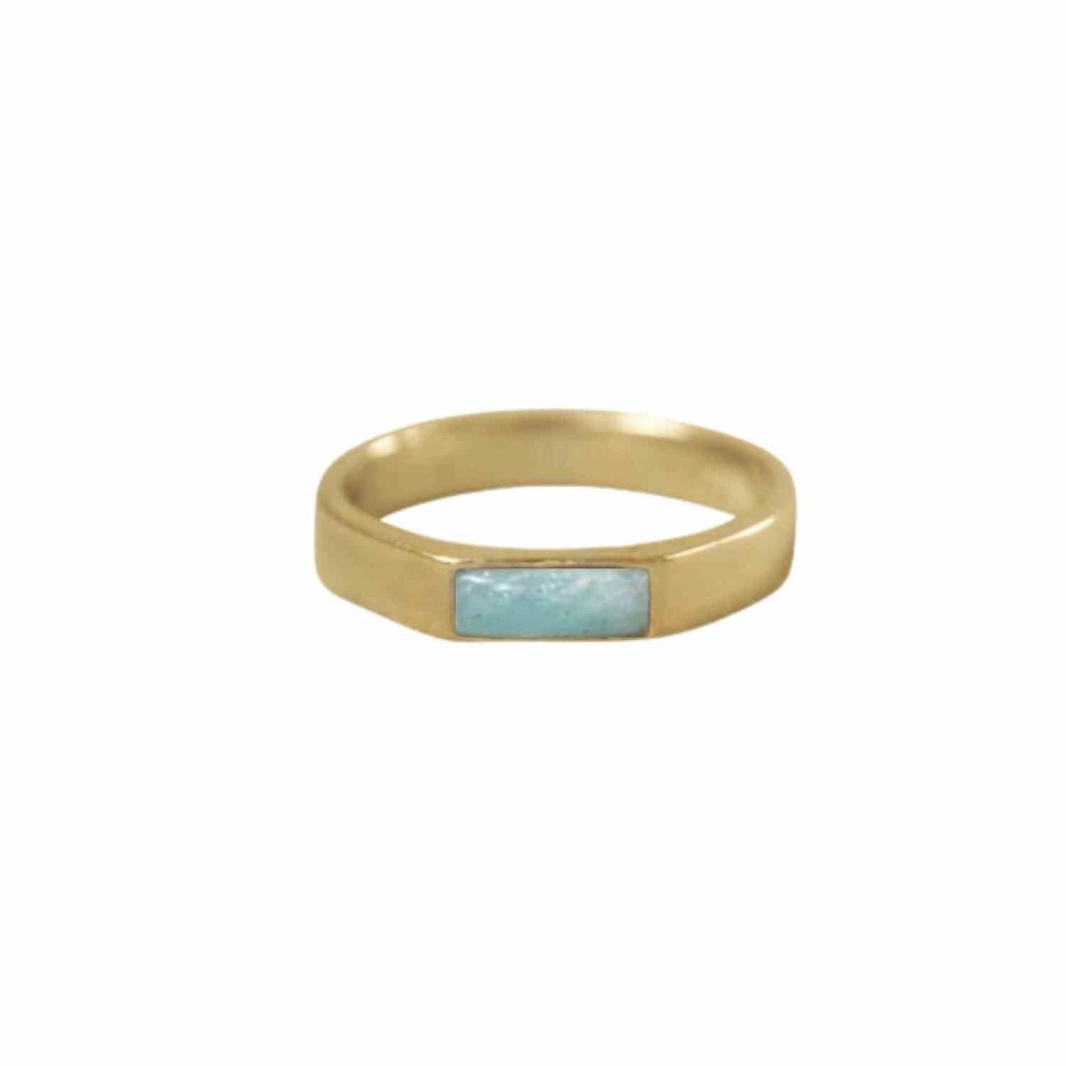 EVELYNE-M STRIPES&JOIST | Amazonite - Ring - Gold