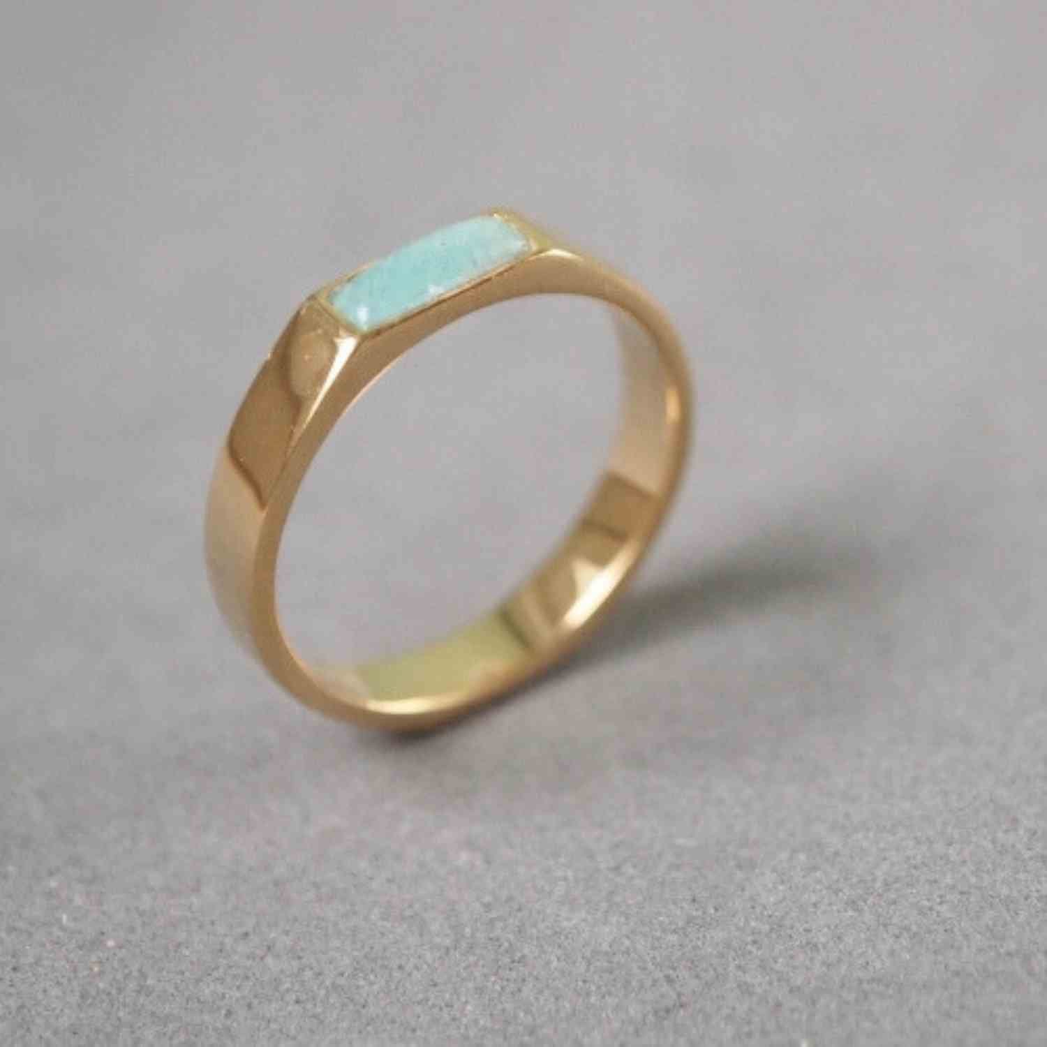 EVELYNE-M STRIPES&JOIST | Amazonite - Ring - Gold