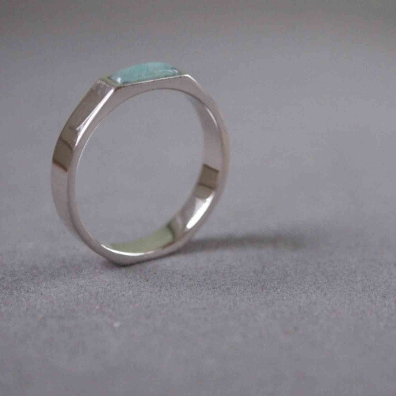 EVELYNE-M STRIPES&JOIST | Amazonite - Ring - Silver