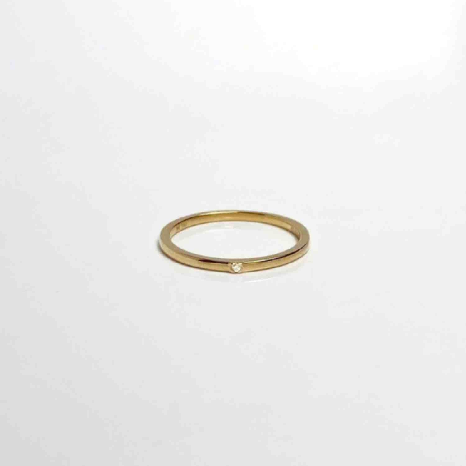 EVELYNE-M STRIPES&JOIST | Bar One Diamond White - Ring - 18 Karat Gold