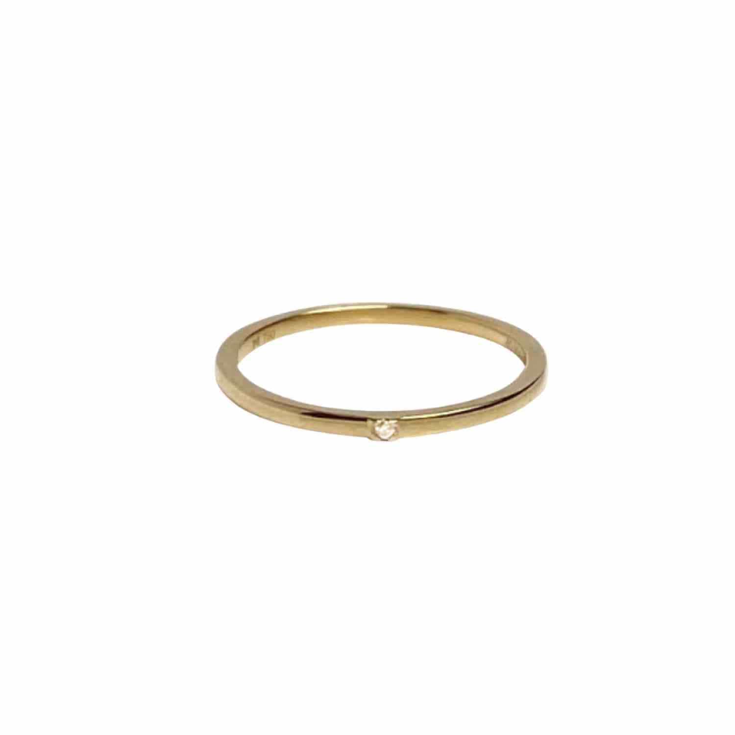 EVELYNE-M STRIPES&JOIST | Bar One Diamond White - Ring - 18 Karat Gold