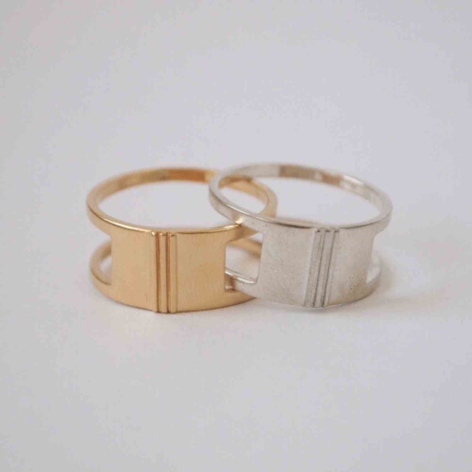 EVELYNE-M STRIPES&JOIST | Bar Three - Ring - Gold