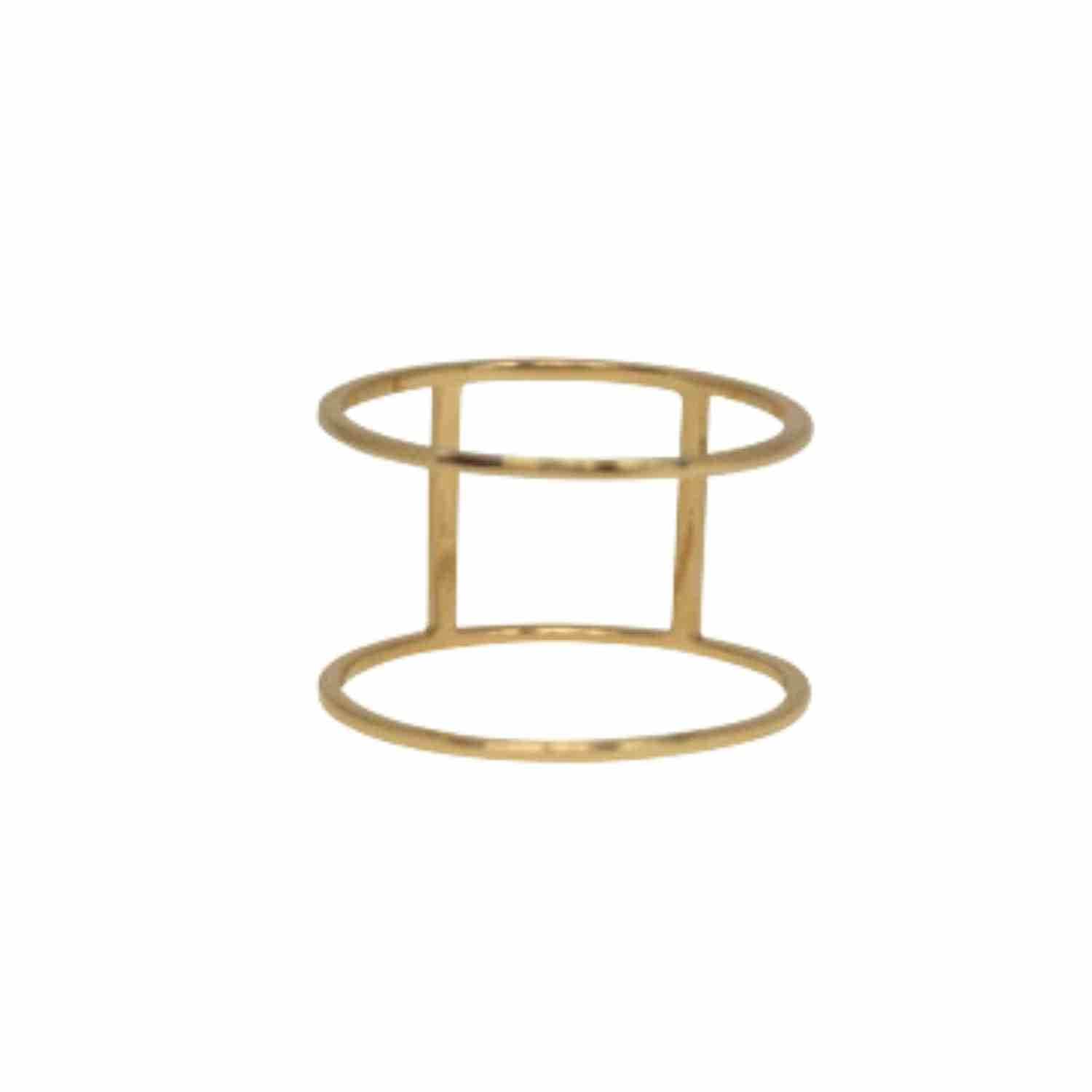 EVELYNE-M STRIPES&amp;JOIST | Double - Ring - 18 Karat Gold