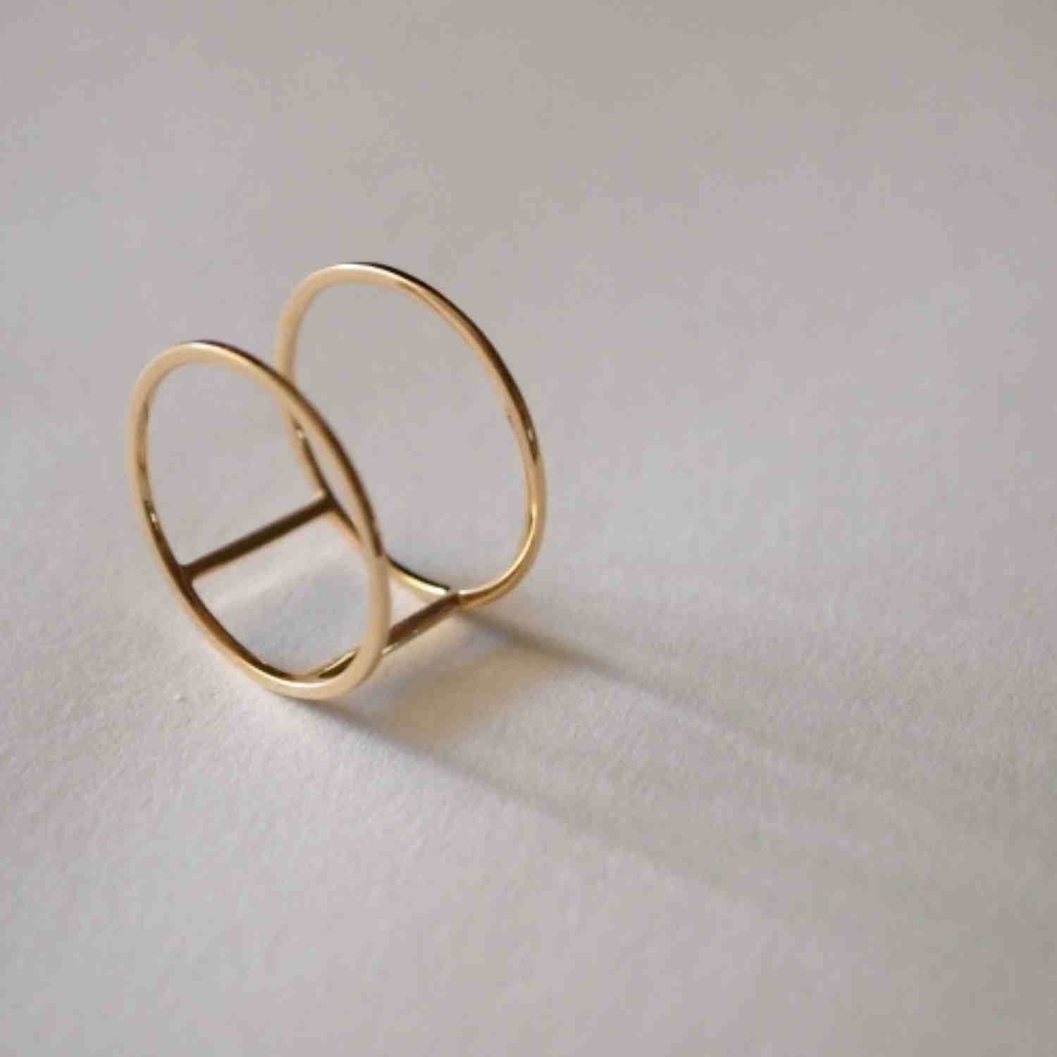 EVELYNE-M STRIPES&amp;JOIST | Double - Ring - 18 Karat Gold