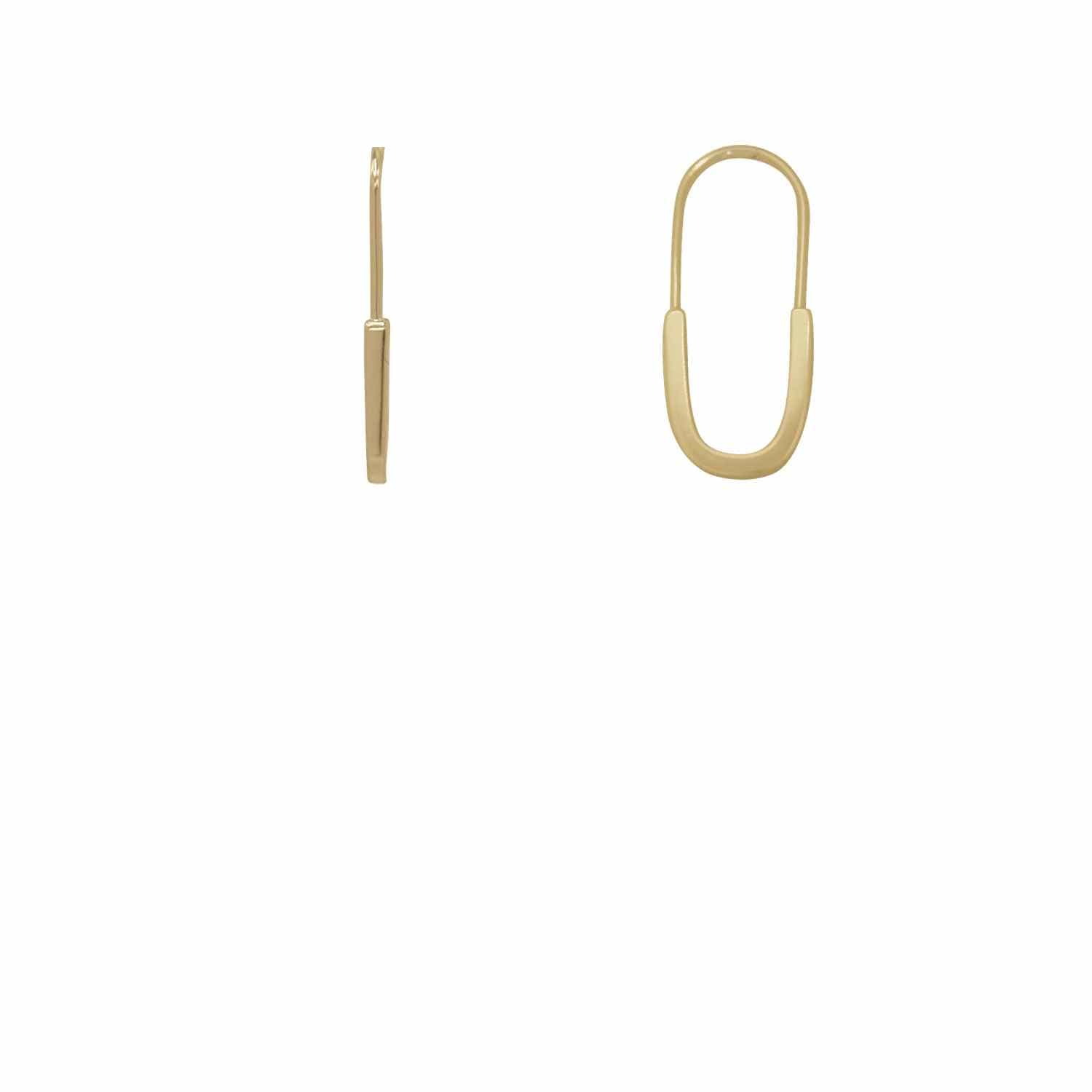 EVELYNE-M STRIPES&amp;JOIST | Minimalist Safety Pin - Creole Hoop Earring - Gold