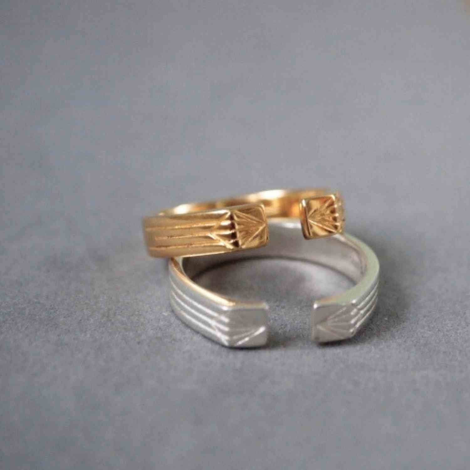 EVELYNE-M STRIPES&JOIST | Open Radiance - Ring - Gold