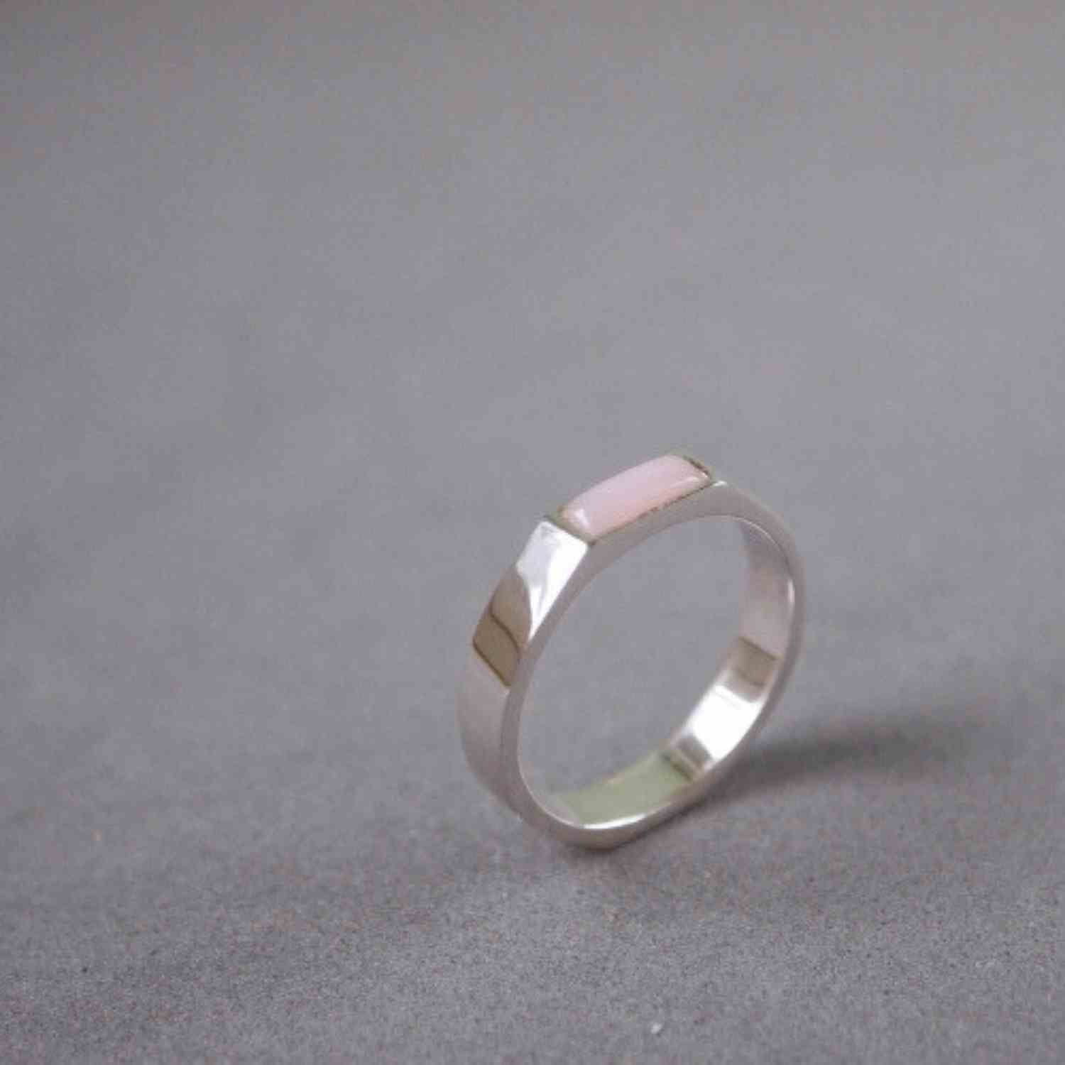 EVELYNE-M STRIPES&amp;JOIST | Pink Opal - Ring - Silver