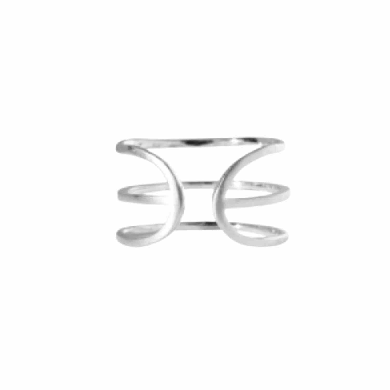 EVELYNE-M 48-52 STRIPES&JOIST | Three Line - Ring - Silver