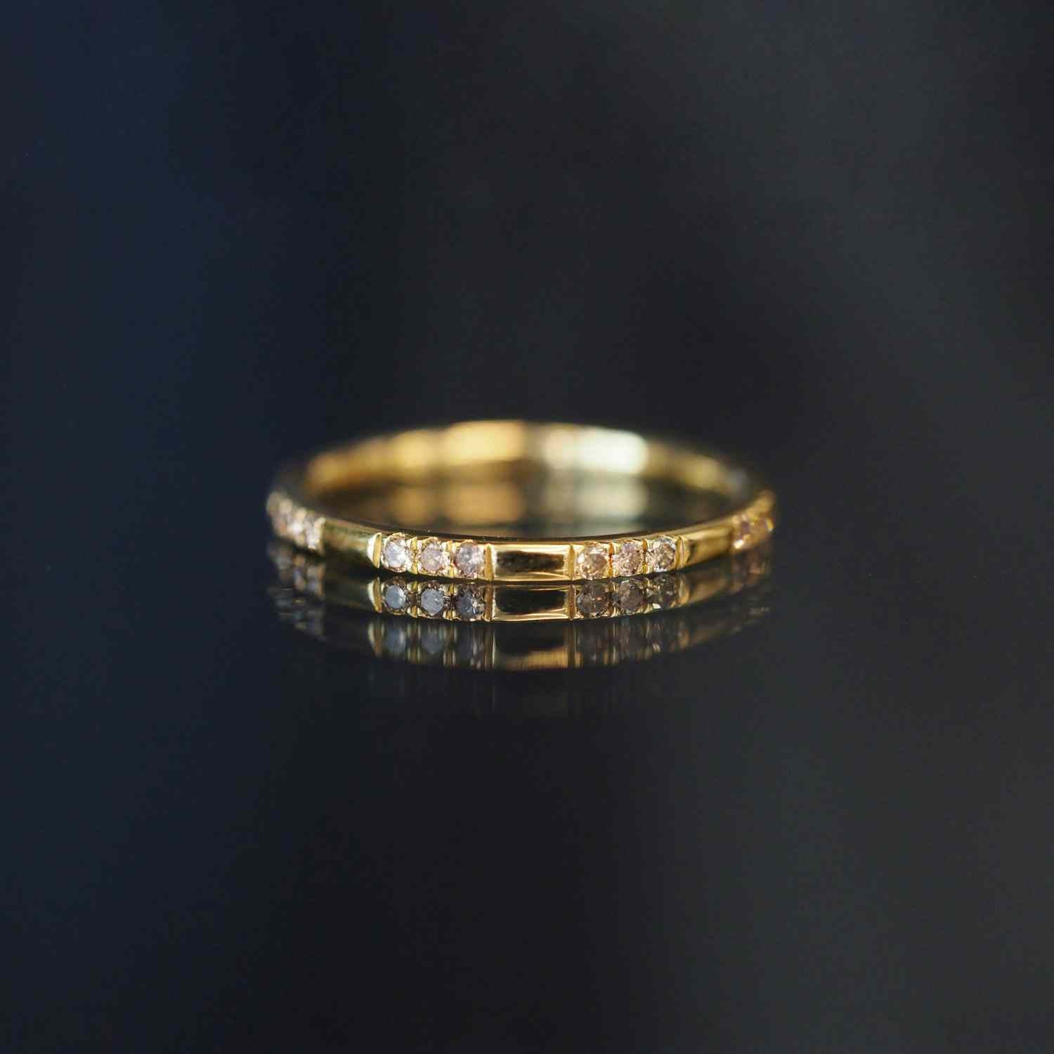 EVELYNE-M STRIPES&JOIST | Twenty-Four-Trilogy Diamond Champagner (1.3) - Ring - 18 Karat Gold