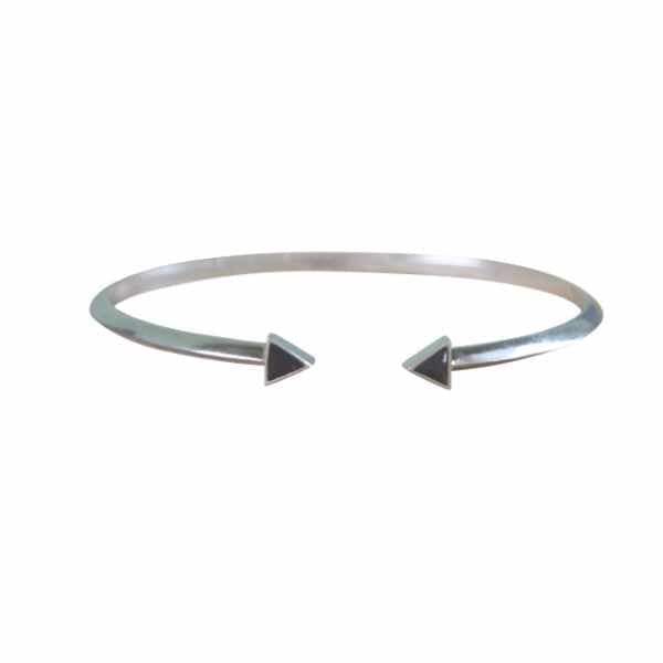 EVELYNE-M ONE SIZE SUSPIRIUM | Black Onyx - Bangle - Silver