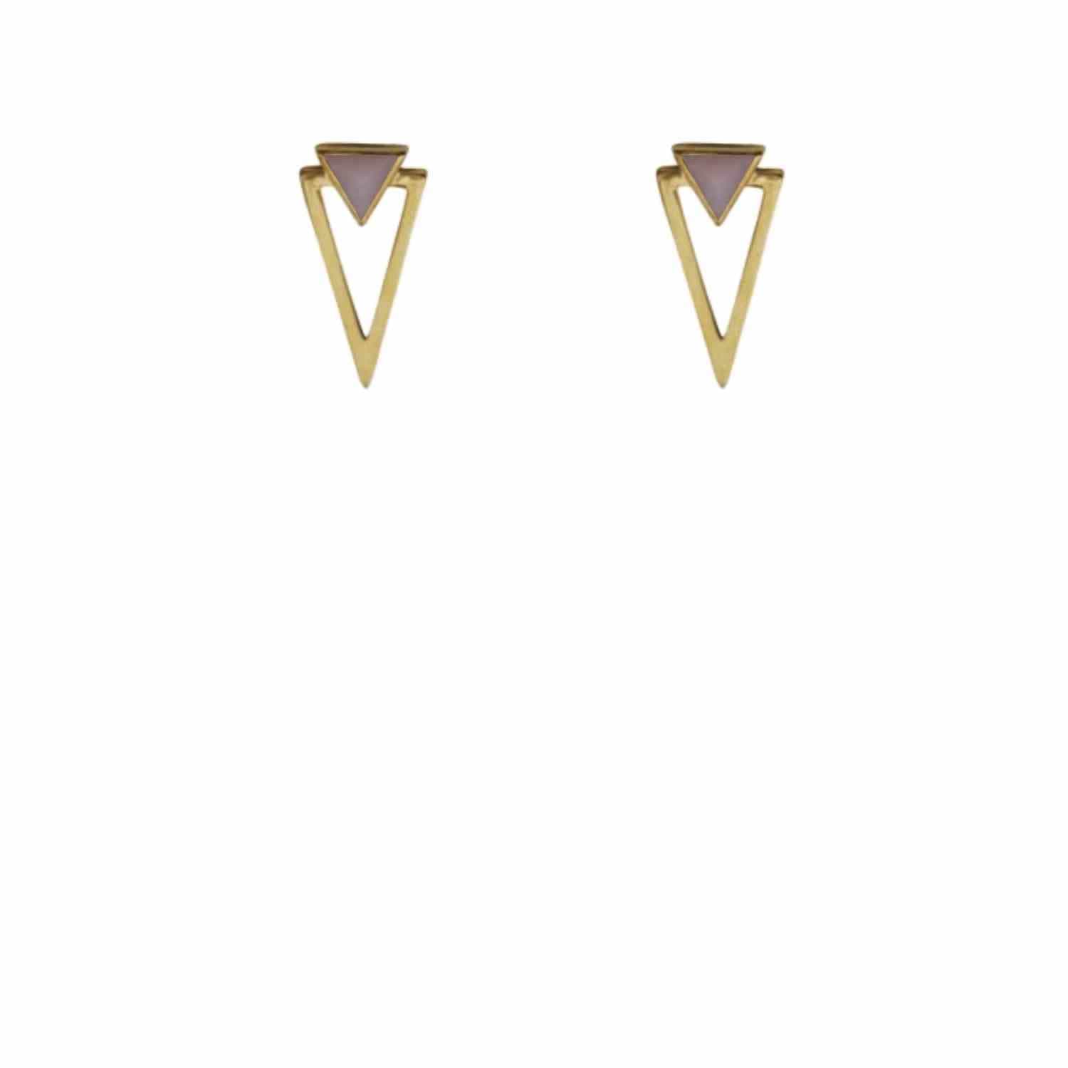 EVELYNE-M SUSPIRIUM | Pink Opal - Stud Earring - Gold