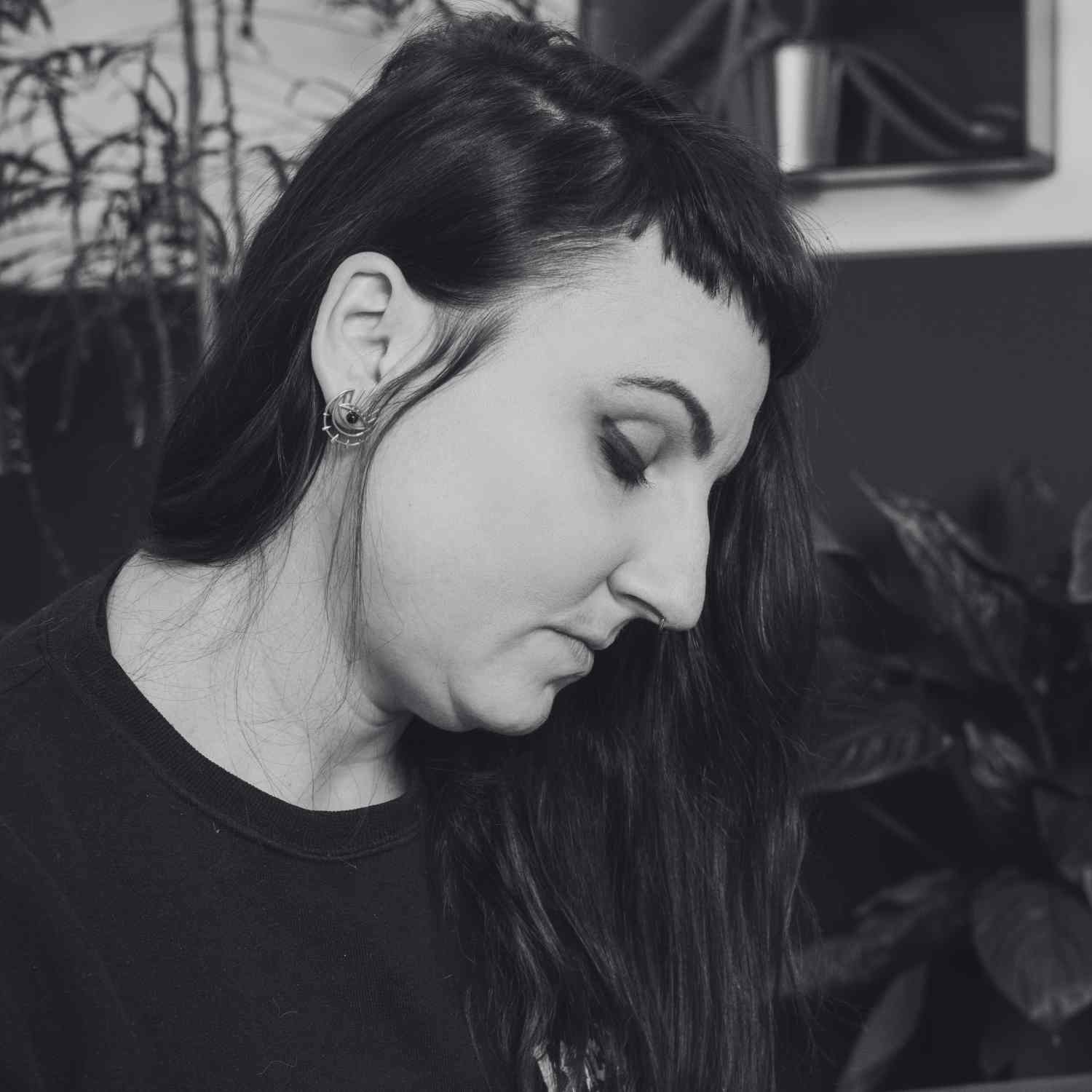 EVELYNE-M THIRD EYE | Grow Black Onyx - Stud Earring - Silver