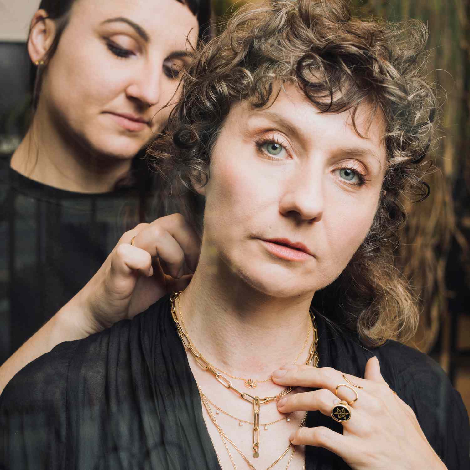 EVELYNE-M 45-50cm THIRD EYE | Small Black Onyx - Necklace - Gold