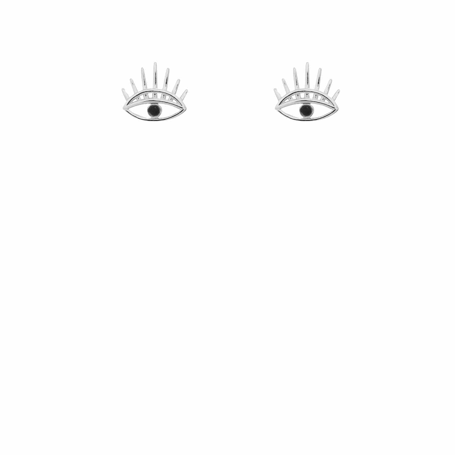 EVELYNE-M THIRD EYE | Small Black Onyx - Stud Earring - Silver