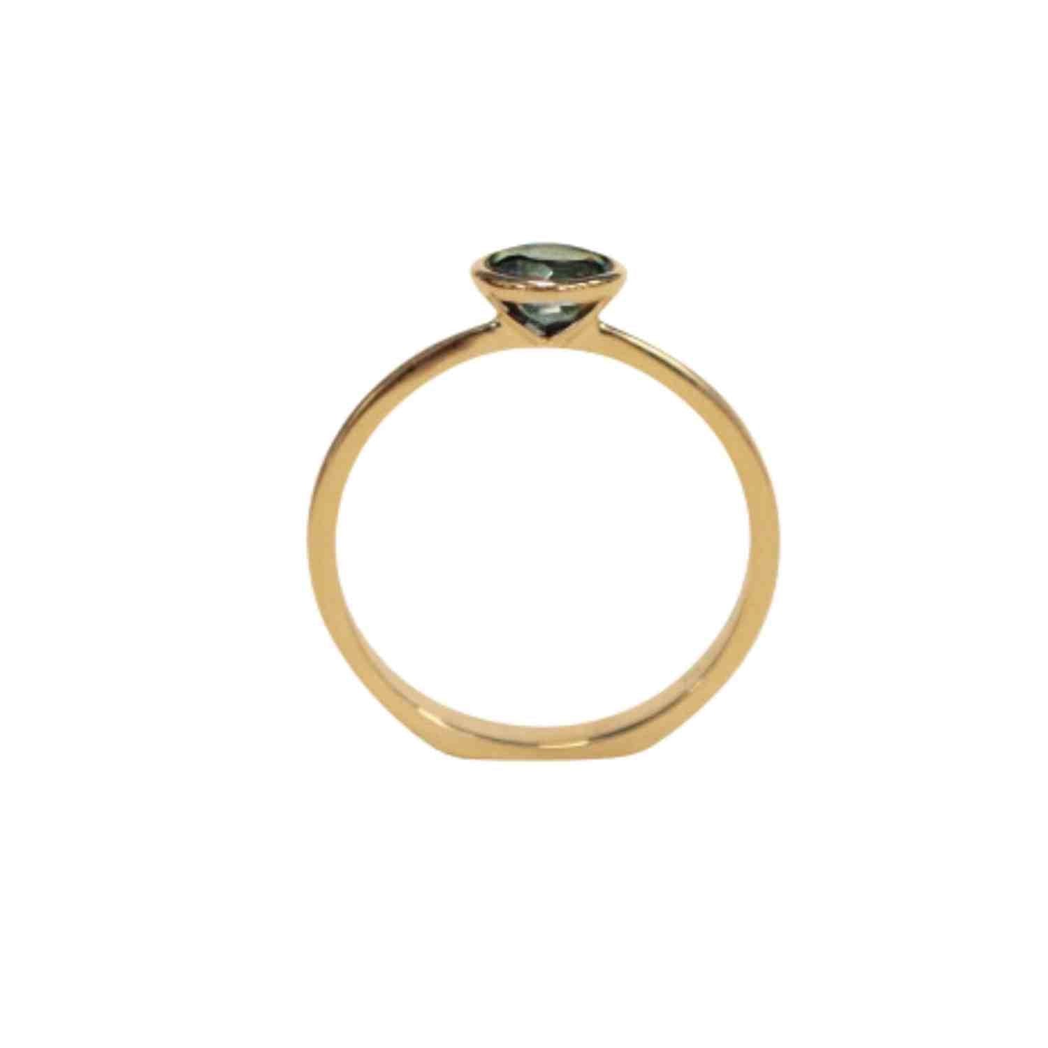 EVELYNE-M TRINITY | Moldavite Solitaire - Ring - 18 Karat Gold